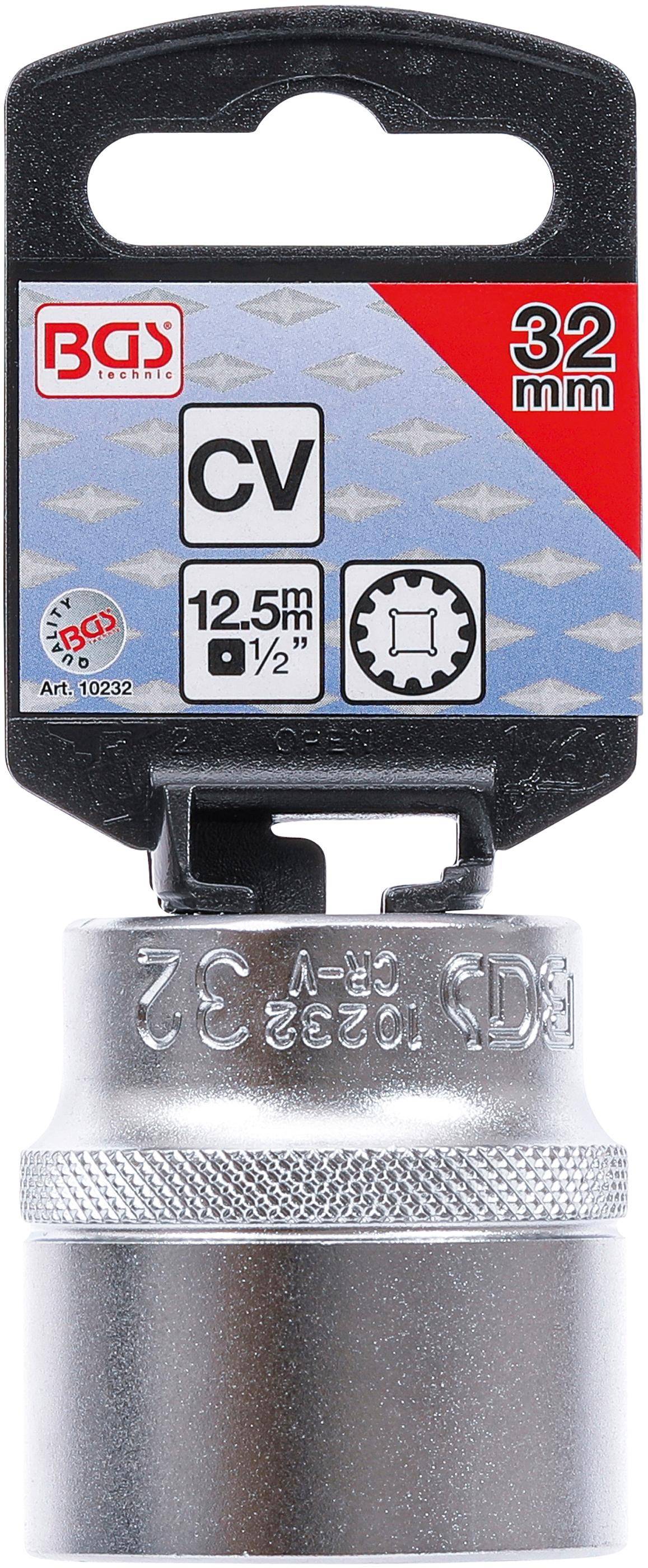 BGS Steckschlssel-Einsatz Gear Lock | Antrieb Innenvierkant 12,5 mm