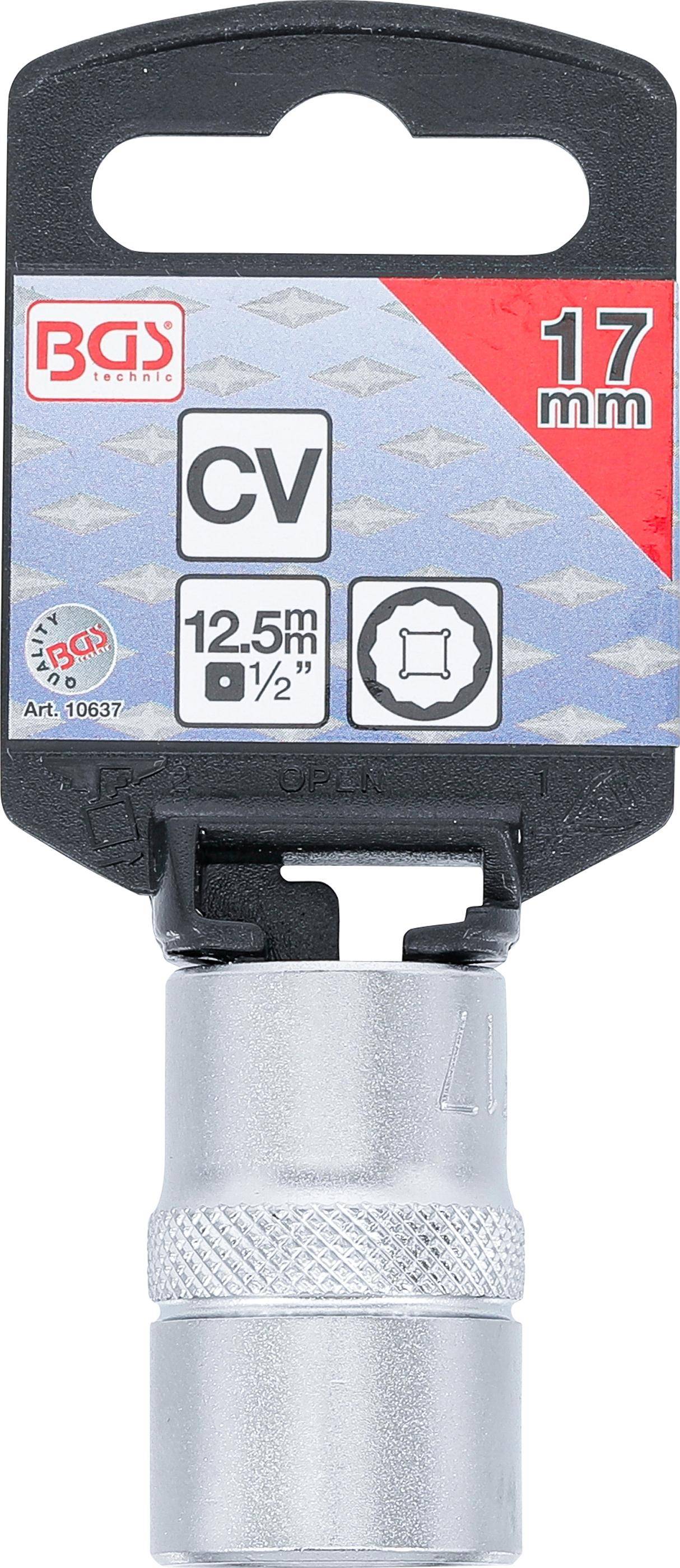 BGS Steckschlüssel-Einsatz Zwölfkant | Antrieb Innenvierkant 12,5 mm