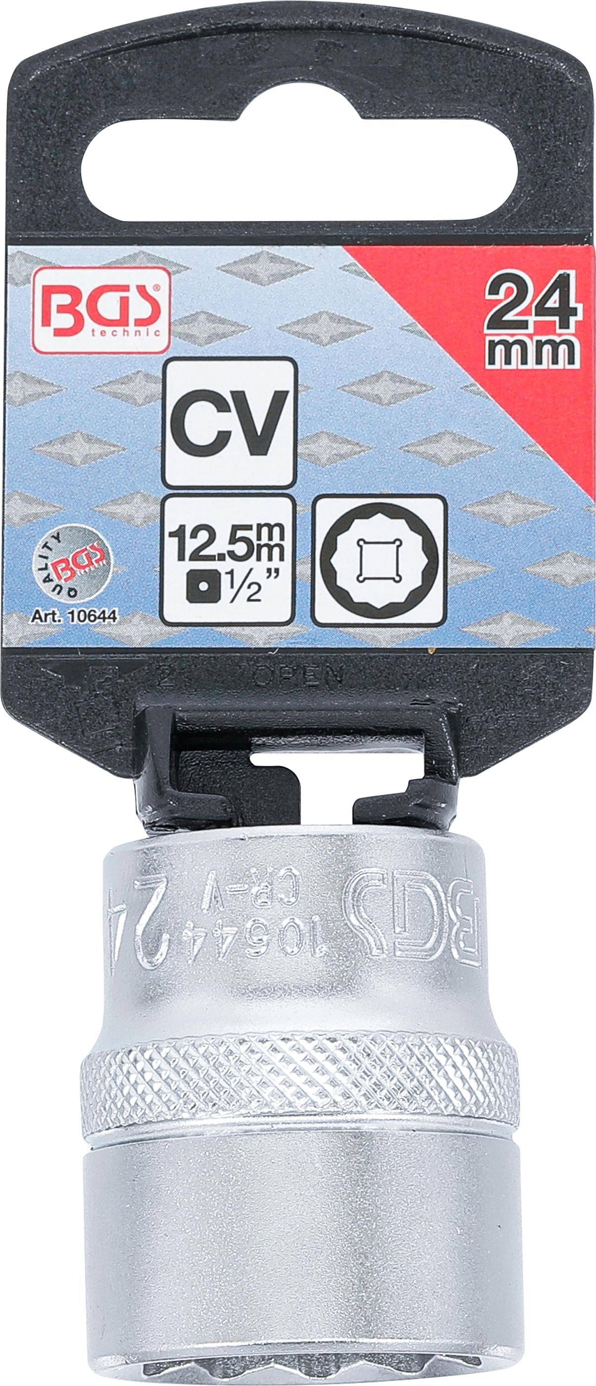 BGS Steckschlssel-Einsatz Zwlfkant | Antrieb Innenvierkant 12,5 mm