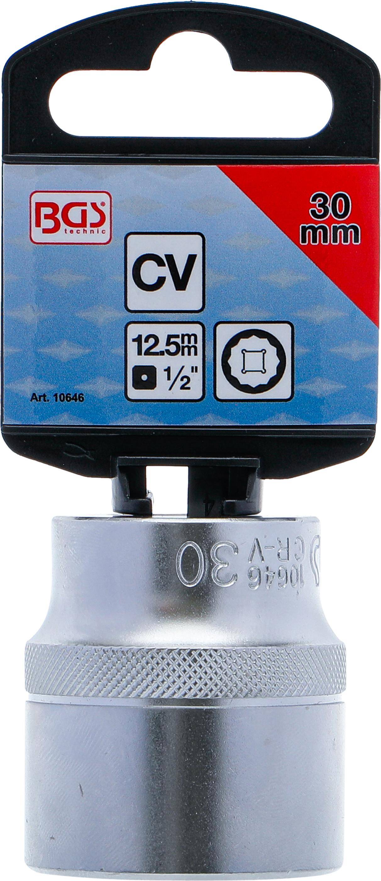 BGS Steckschlüssel-Einsatz Zwölfkant | Antrieb Innenvierkant 12,5 mm