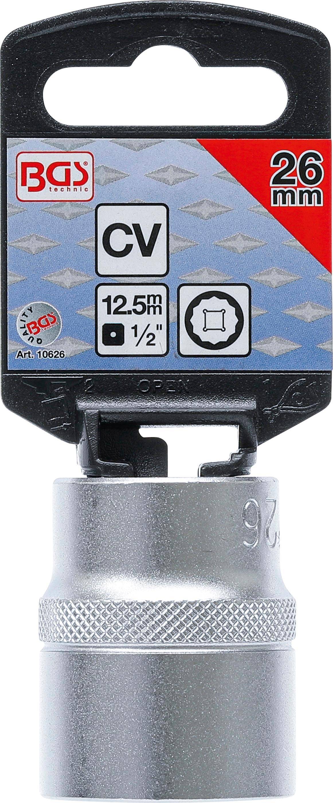 BGS Steckschlüssel-Einsatz Zwölfkant | Antrieb Innenvierkant 12,5 mm