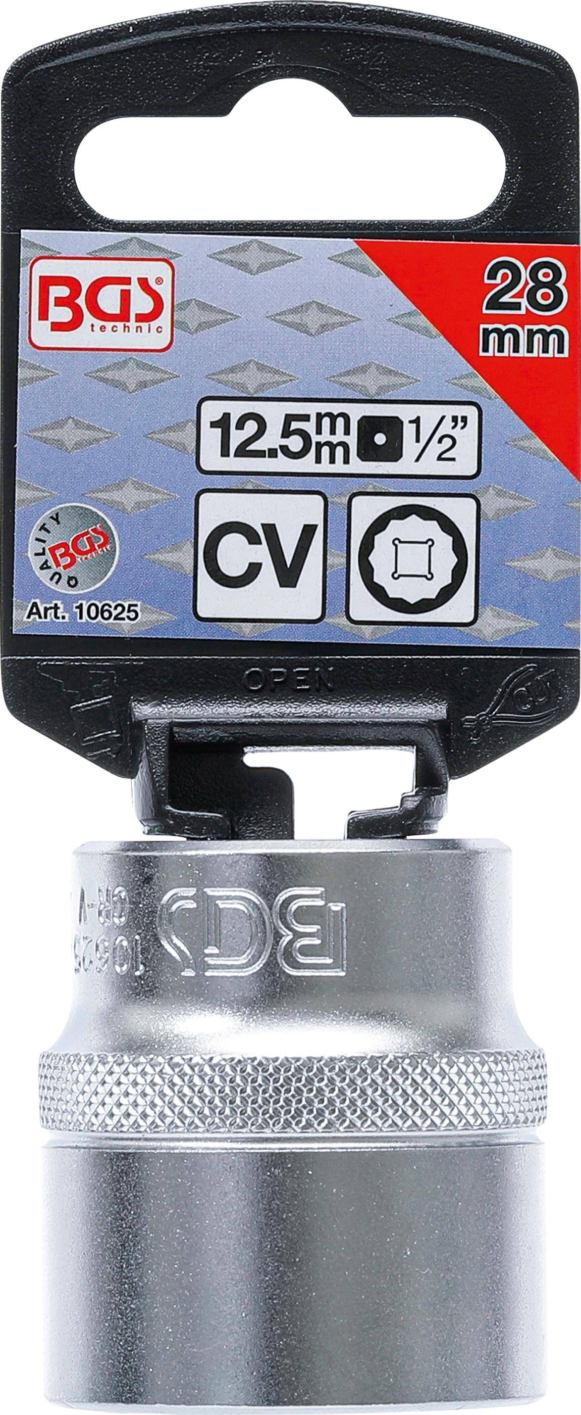 BGS Steckschlüssel-Einsatz Zwölfkant | Antrieb Innenvierkant 12,5 mm