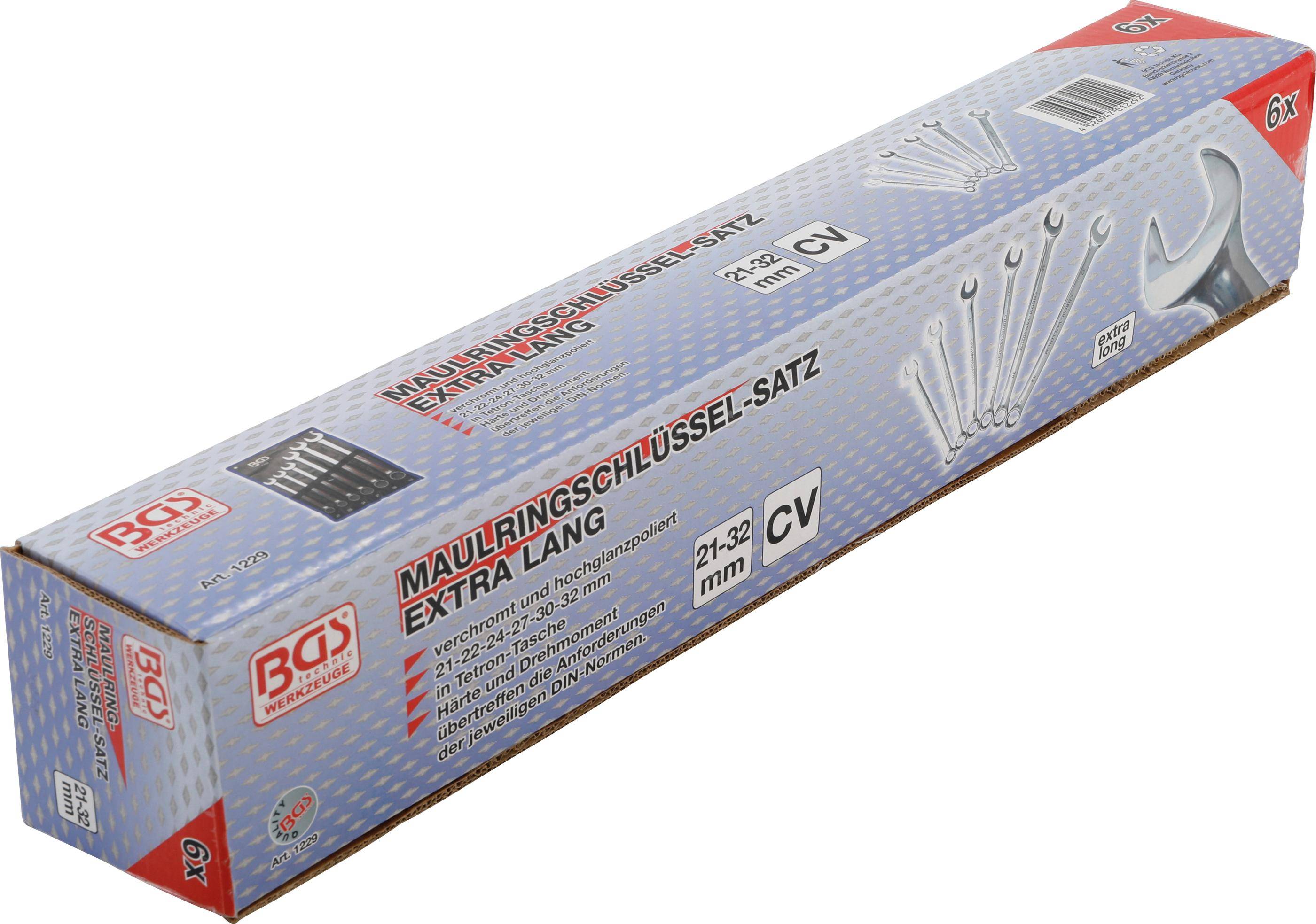 BGS Maul-Ringschlssel-Satz | extra lang | SW 21 - 32 mm | 6-tlg.