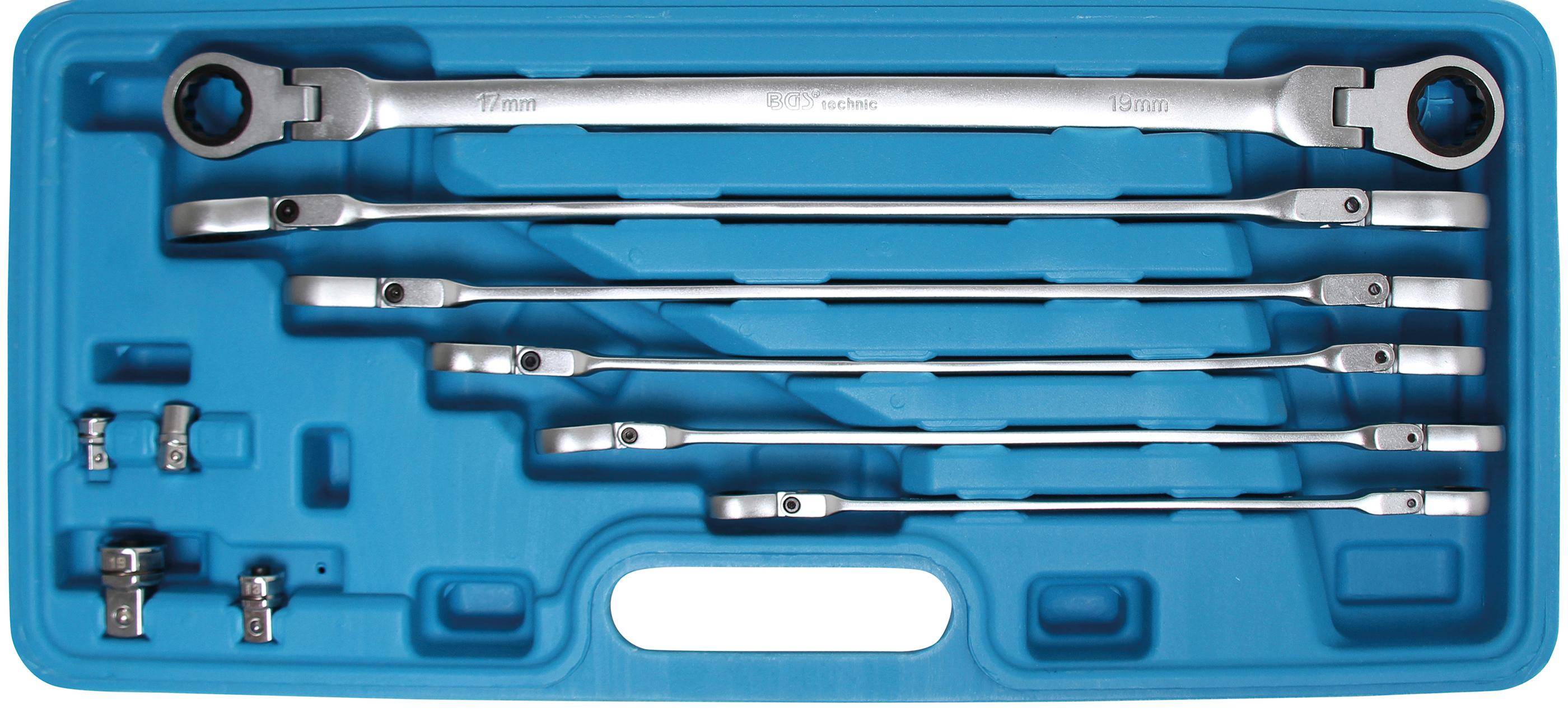 BGS Doppel-Ratschen-Gelenkschlssel-Satz | SW 8 - 19 mm | 10-tlg.