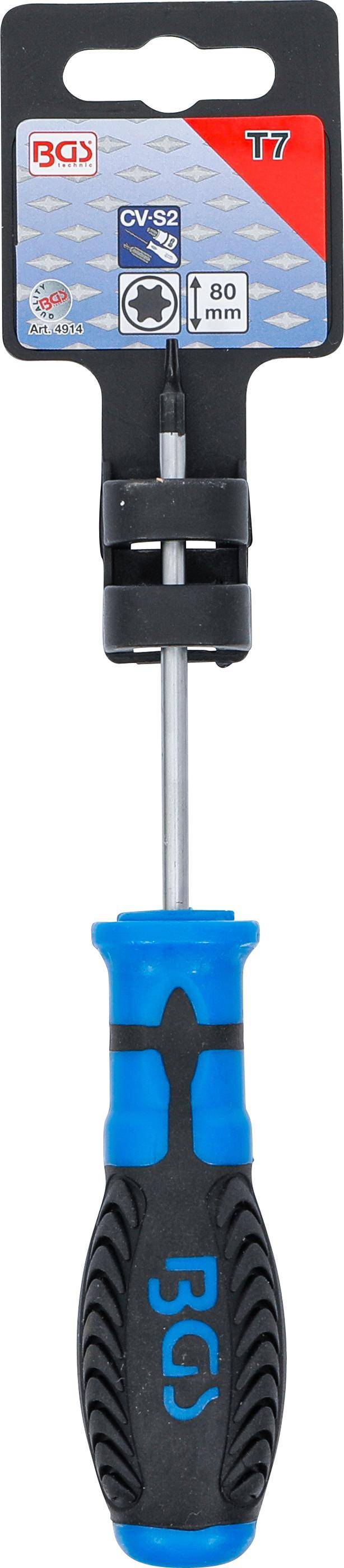 BGS technic Schraubendreher | T-Profil (fr Torx) T7 | Klingenlnge 80