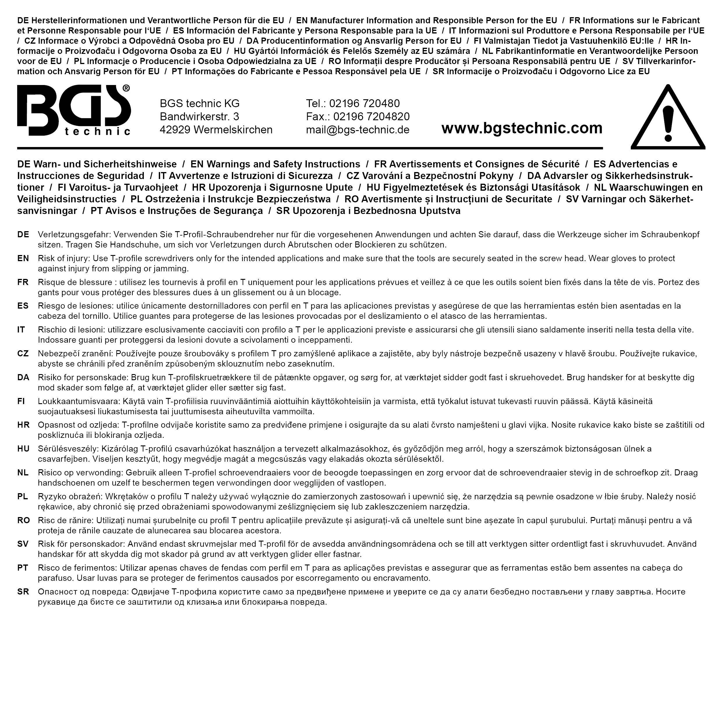 BGS Schraubendreher | T-Profil (fr Torx) T20 | Klingenlnge 80 mm