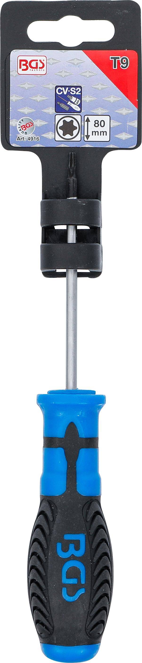 BGS technic Schraubendreher | T-Profil (fr Torx) T9 | Klingenlnge 80