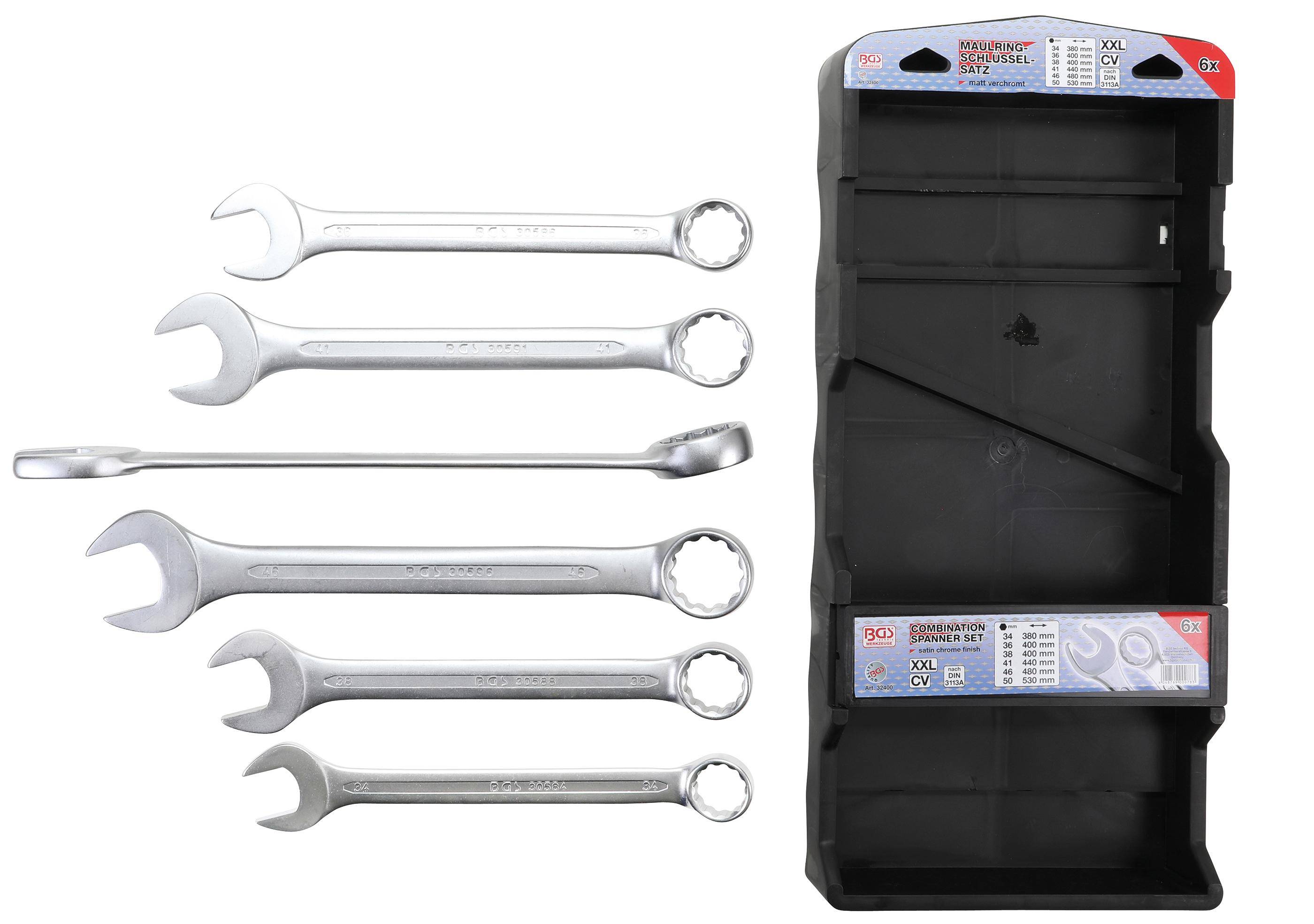 BGS Maul-Ringschlüssel-Satz | extra lang | SW 34 - 50 mm | 6-tlg.