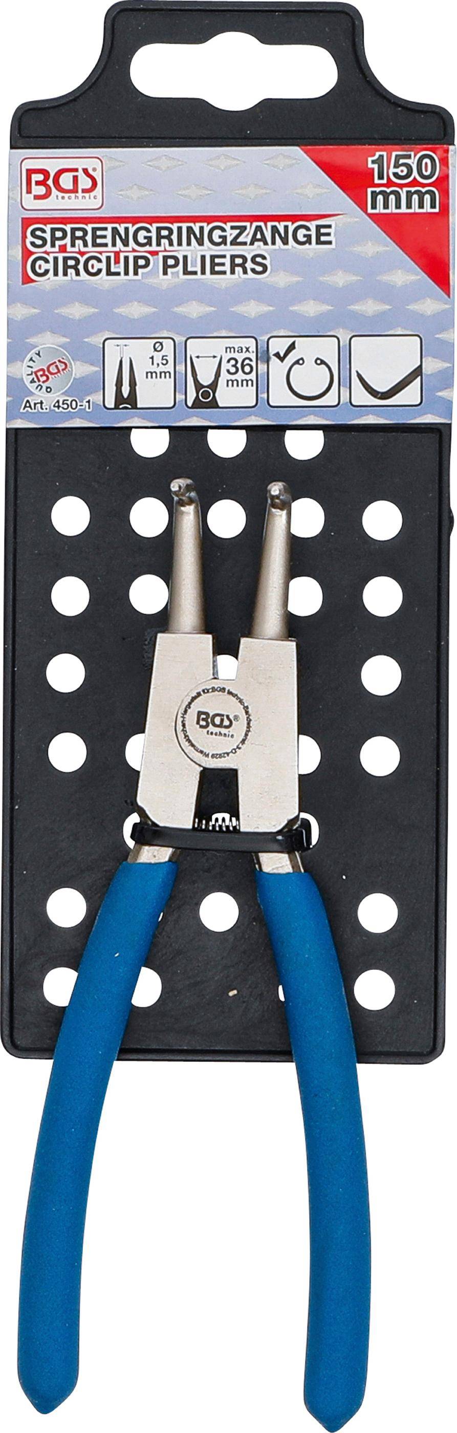 BGS Sprengringzange | abgewinkelt | fr Auensprengringe | 150 mm