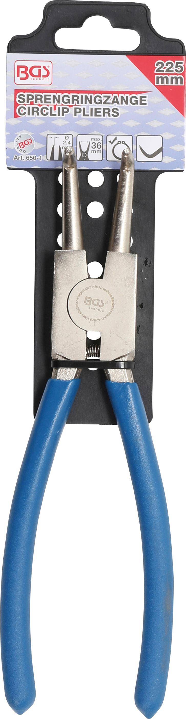 BGS Sprengringzange | abgewinkelt | fr Auensprengringe | 225 mm