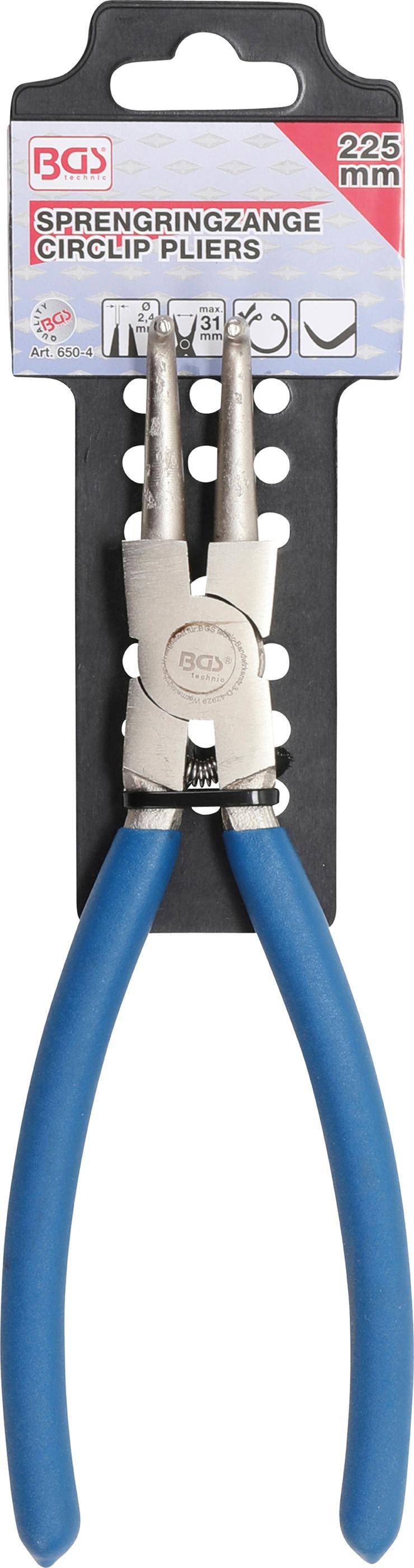 BGS Sprengringzange | abgewinkelt | für Innensprengringe | 225 mm