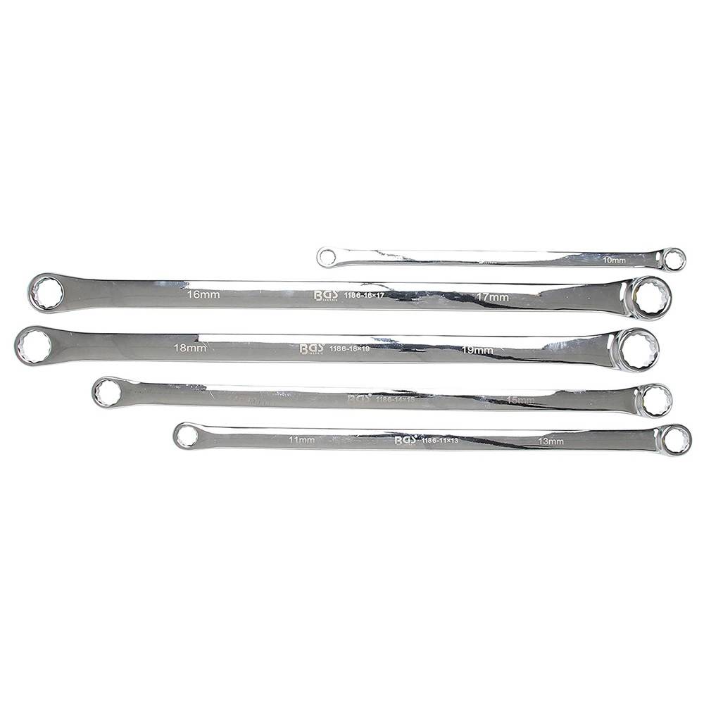 BGS Doppelringschlüssel-Satz, extra lang, 5-teilig, 8-19 mm
