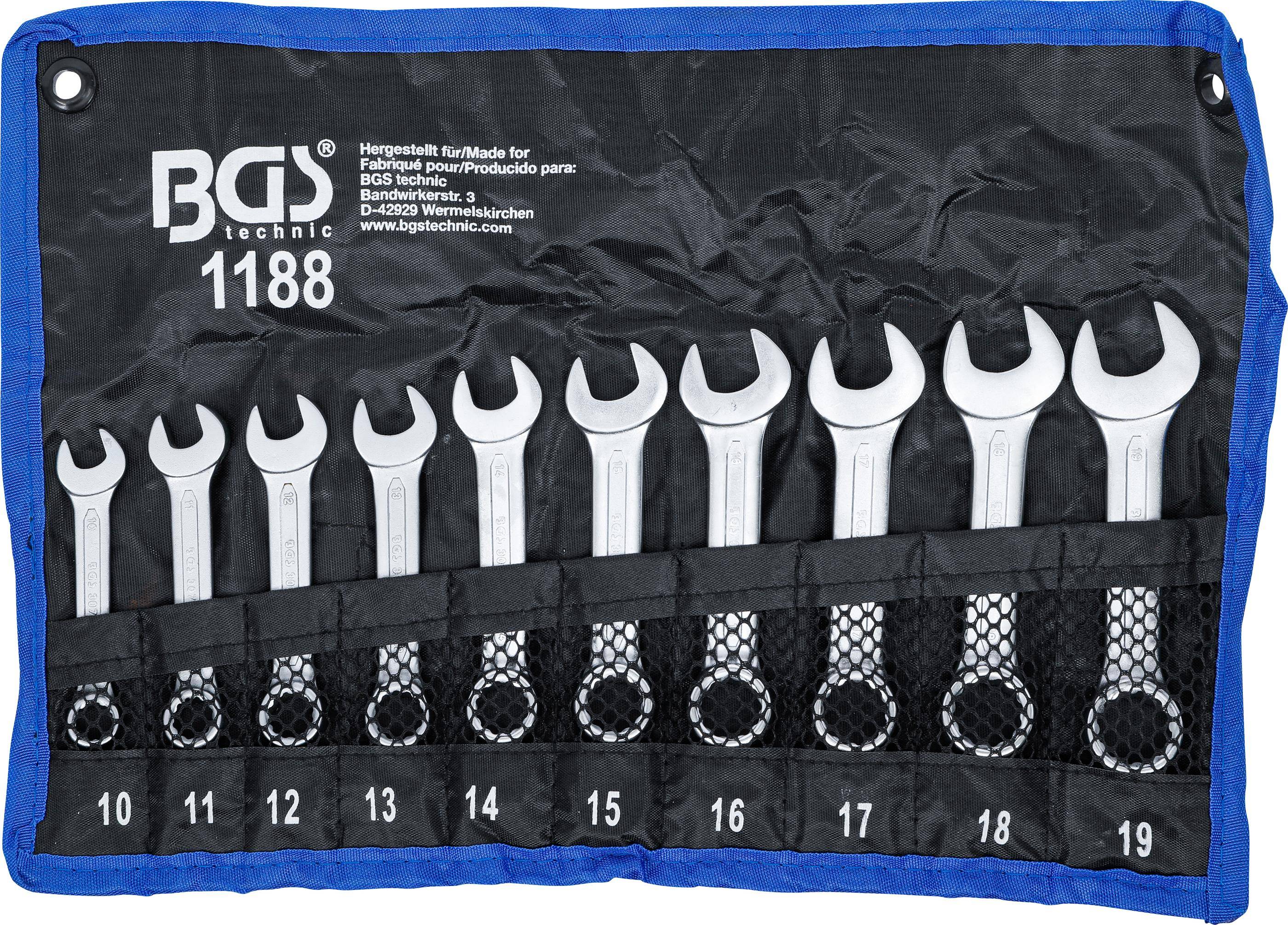 BGS Maul-Ringschlssel-Satz | extra kurz | SW 10 - 19 mm | 10-tlg.