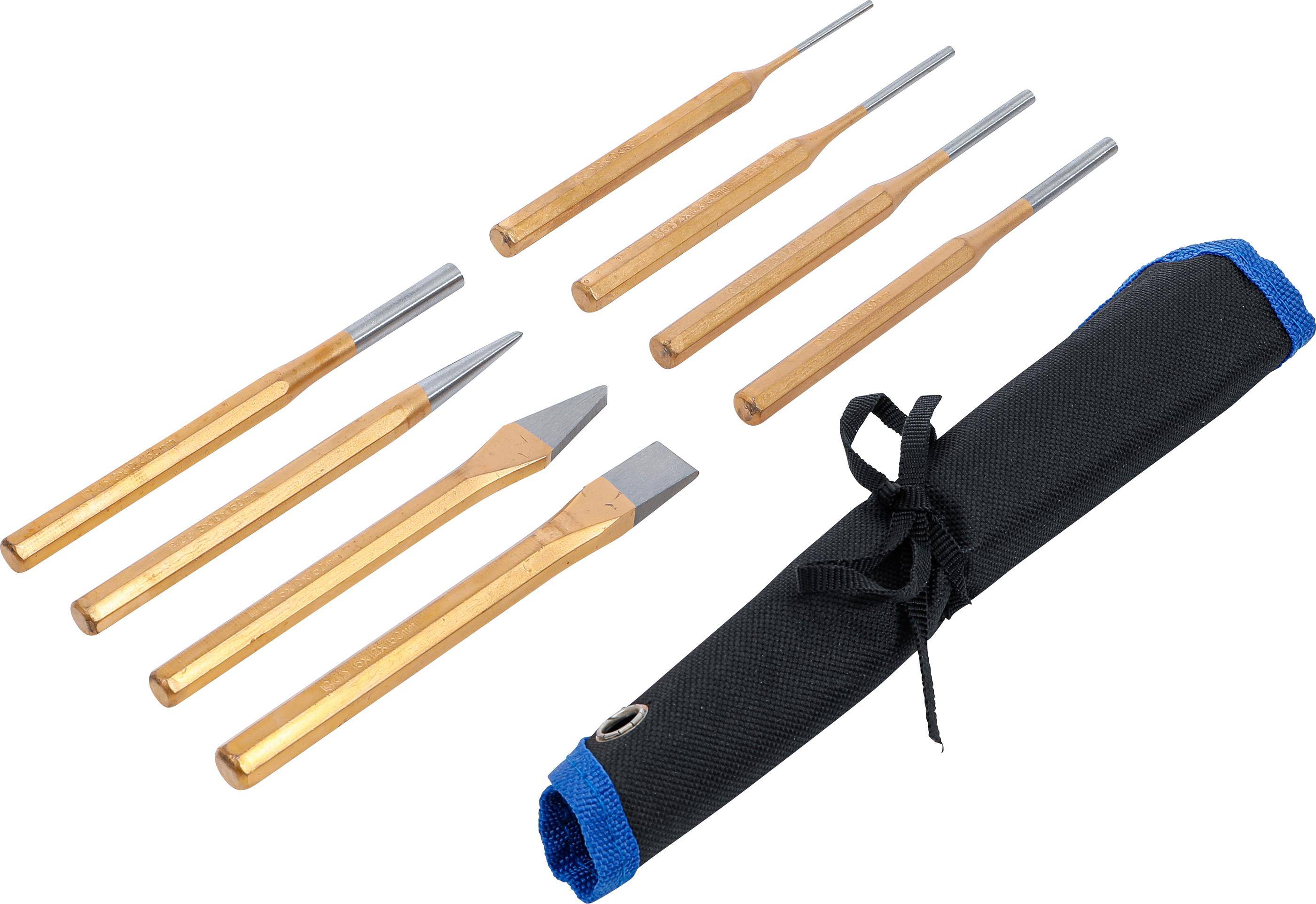 BGS technic Splintentreiber-Satz | 150 mm | inkl. Meiel + Krner |