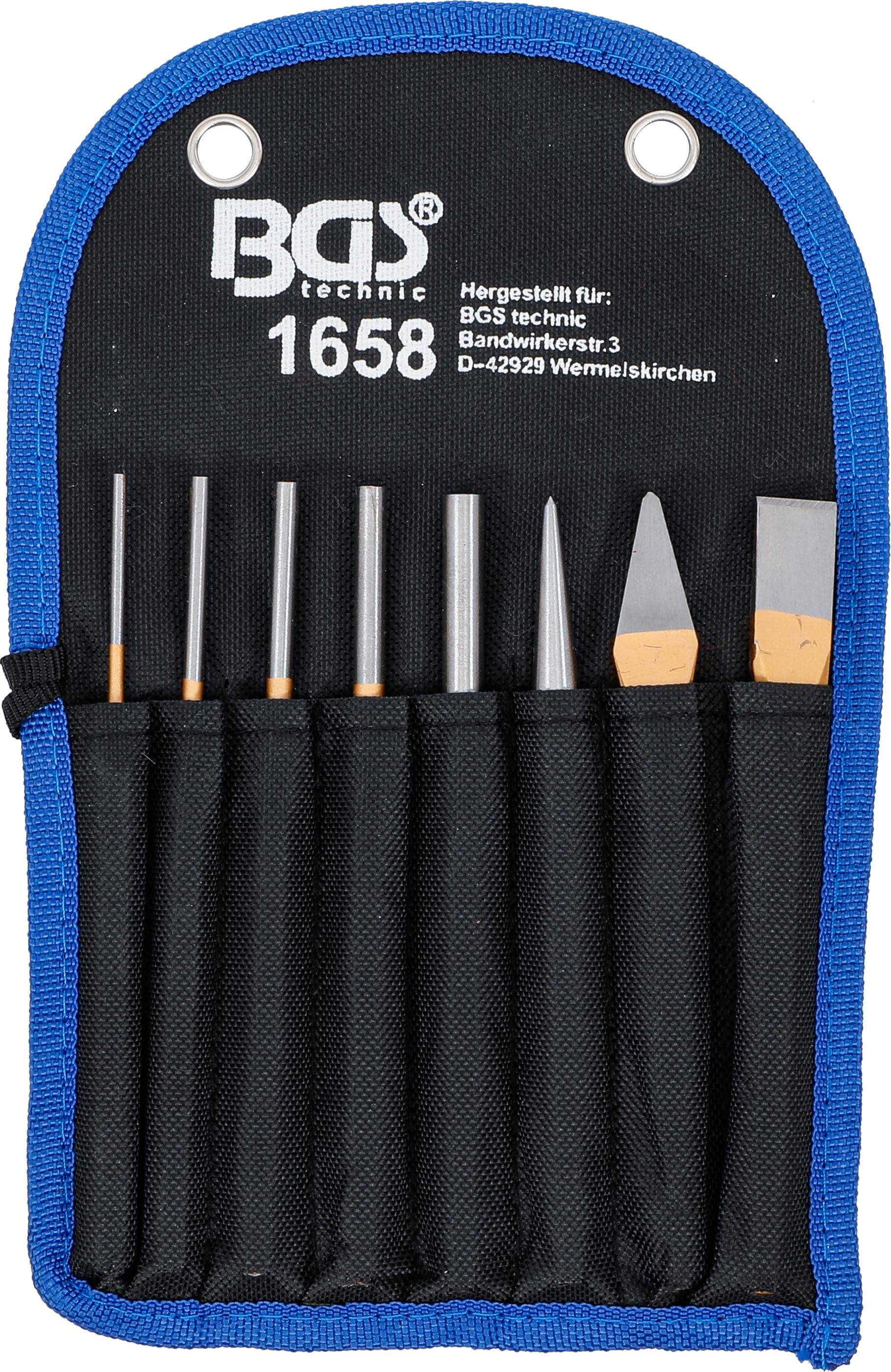 BGS technic Splintentreiber-Satz | 150 mm | inkl. Meiel + Krner |