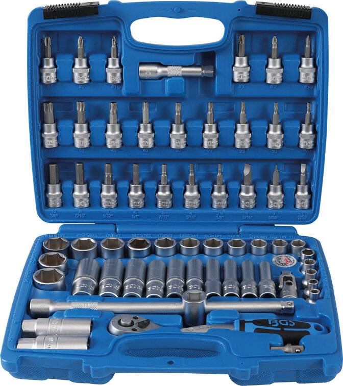 Steckschlüssel-Satz Sechskant Antrieb 10 mm (3/8) 61-tlg.