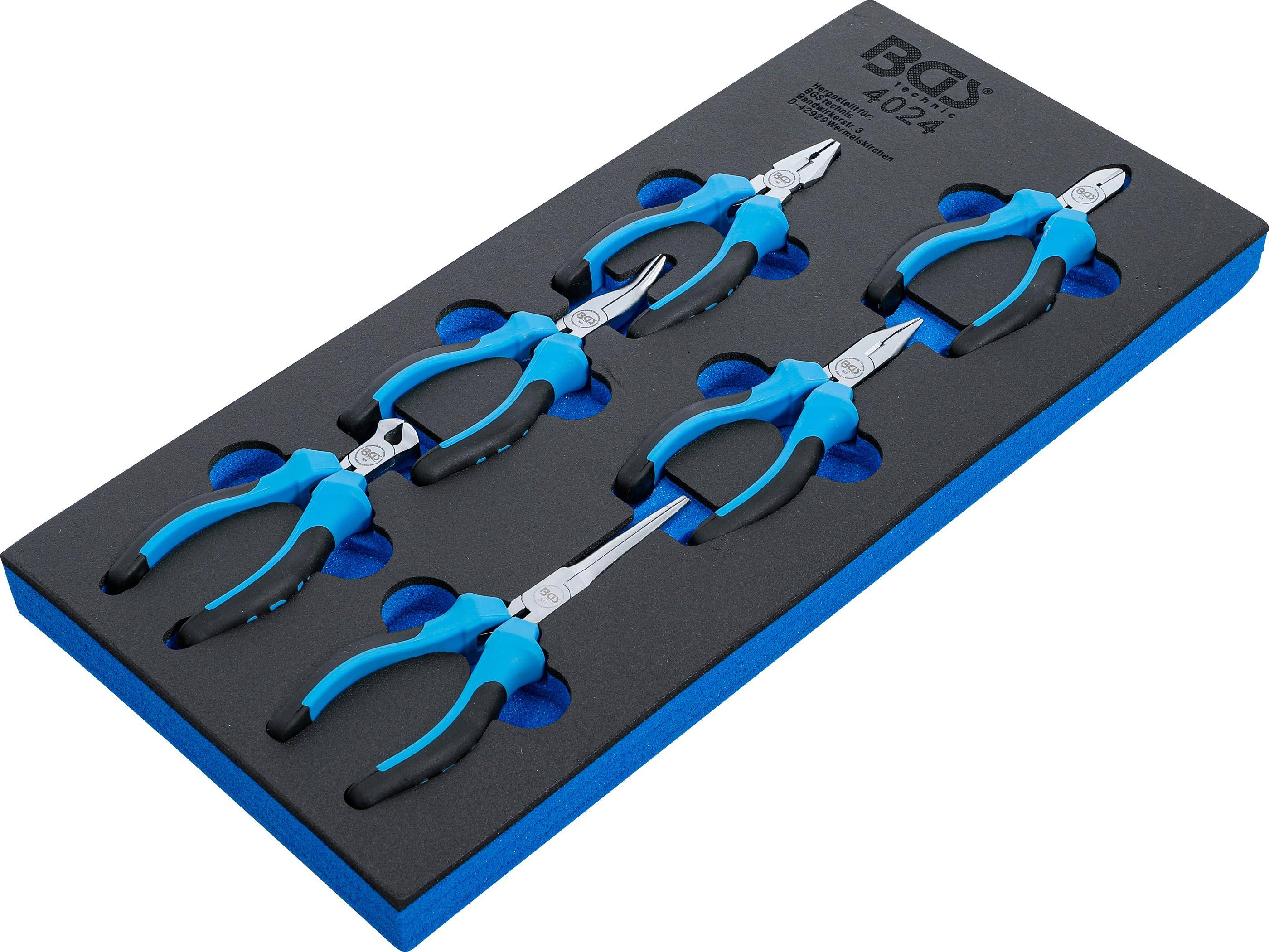 BGS technic Werkstattwageneinlage 1/3: Präzisions-Minizangen-Satz |