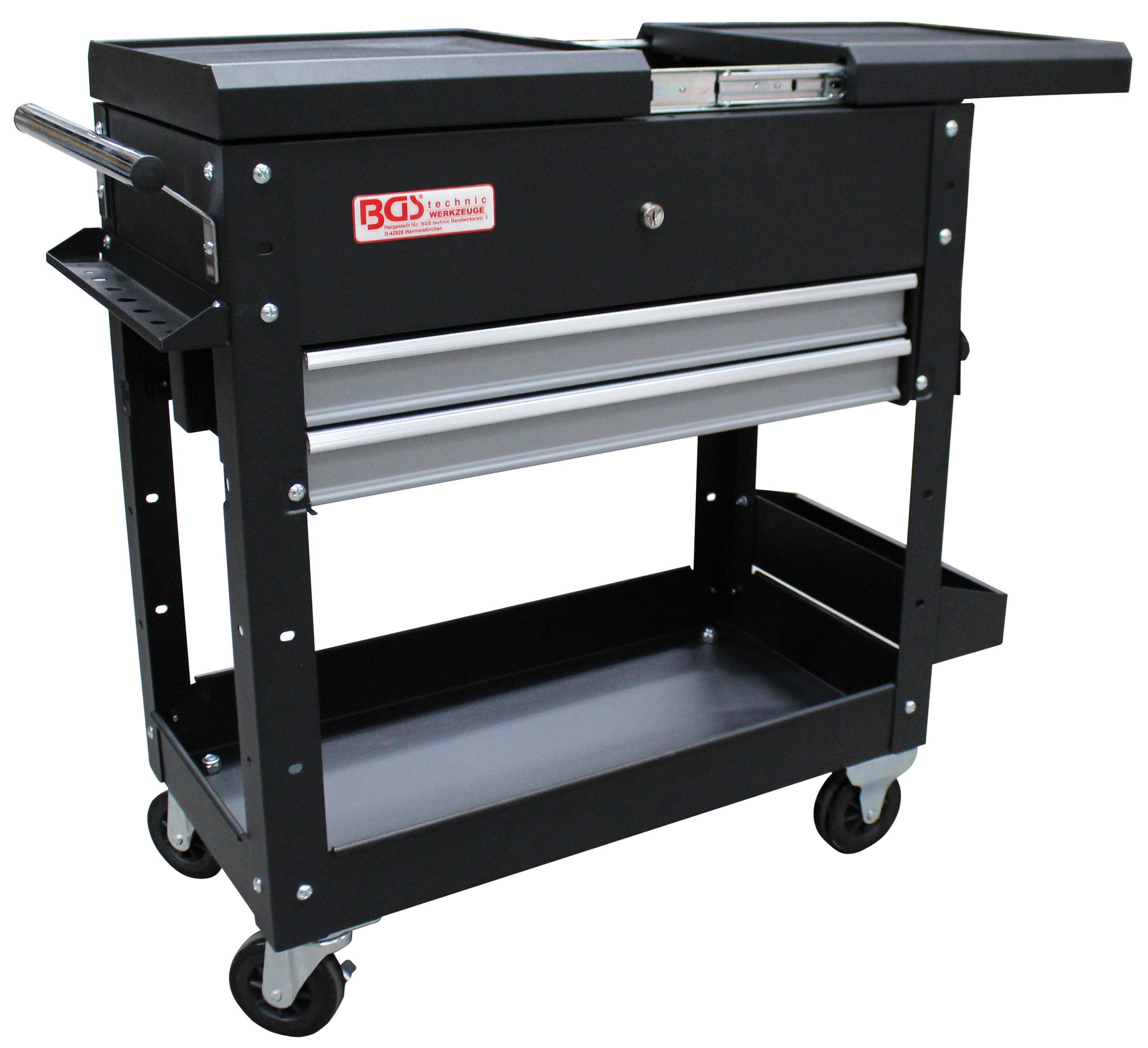 BGS technic Werkstattwagen | 2 Schubladen | Horizontal-Doppelauszug |