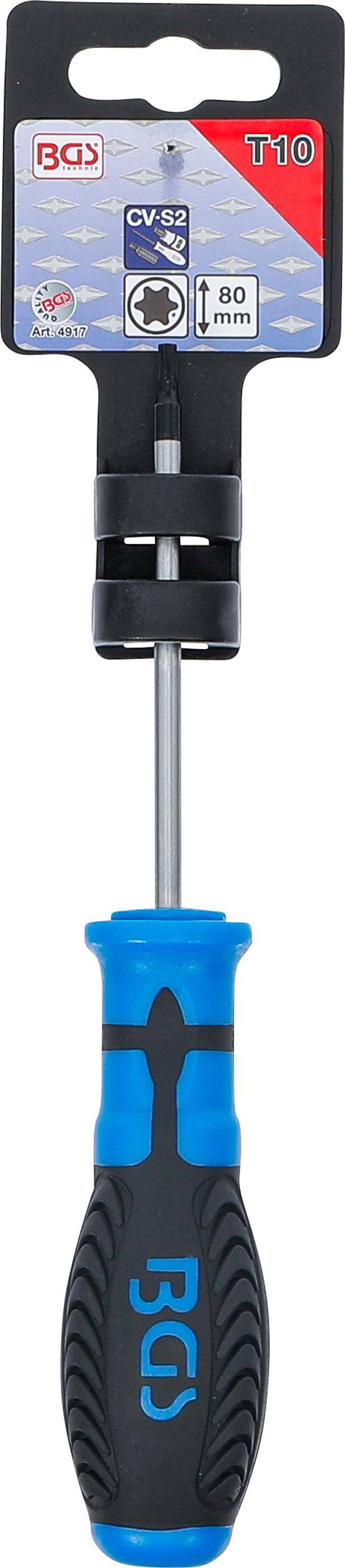 BGS technic Schraubendreher | T-Profil (fr Torx) T10 | Klingenlnge 80