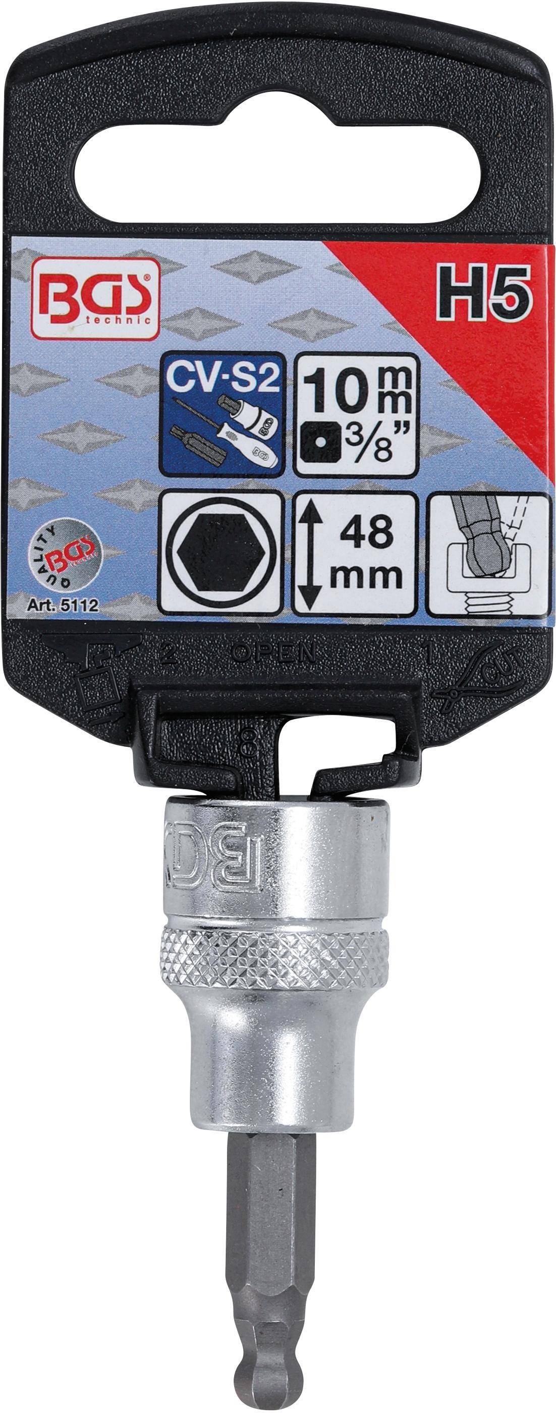 BGS Bit-Einsatz | Antrieb Innenvierkant 10 mm (3/8") | Innensechskant