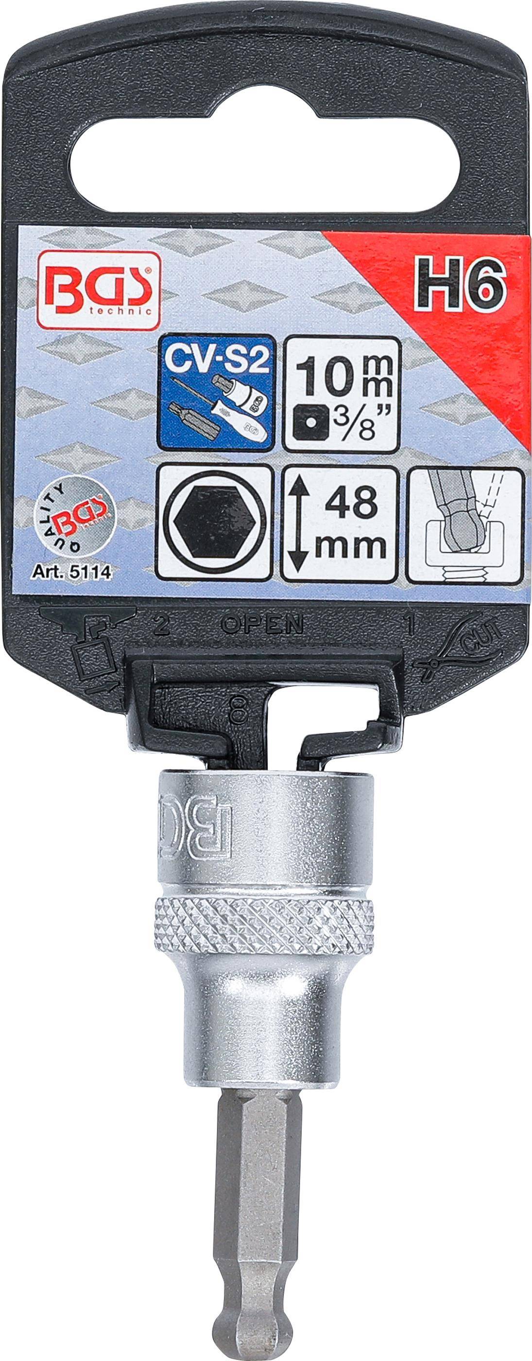 BGS Bit-Einsatz | Antrieb Innenvierkant 10 mm (3/8") | Innensechskant