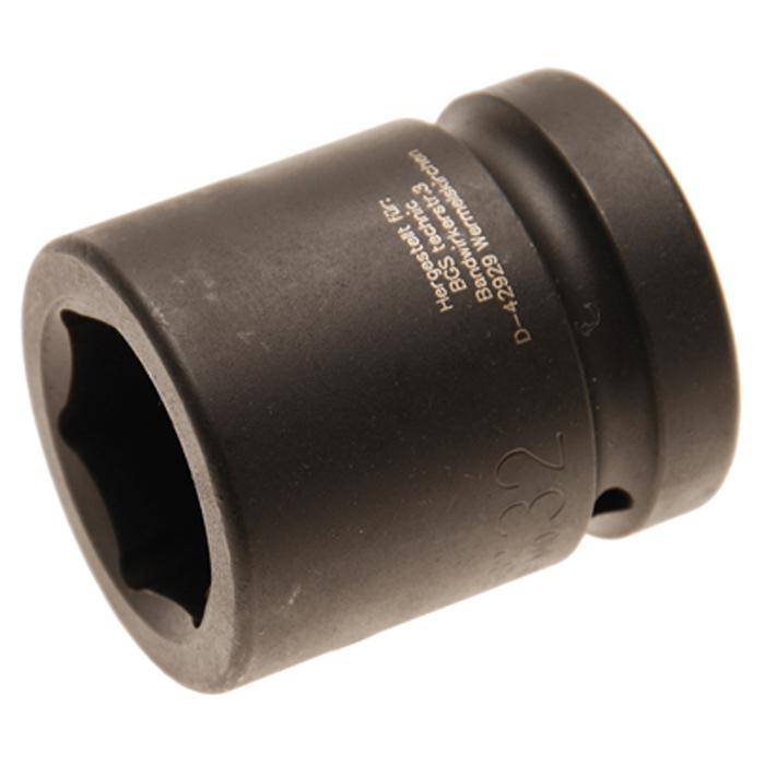 Kraft-Einsatz - 1" Antrieb - 32 mm - CR-MO-Stahl - phosphatiert - mit Rille und Bohrung für Haltekugel