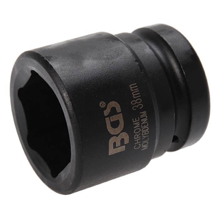 Kraft-Einsatz - 1" Antrieb - 38 mm - CR-MO-Stahl - phosphatiert - mit Rille und Bohrung für Haltekugel
