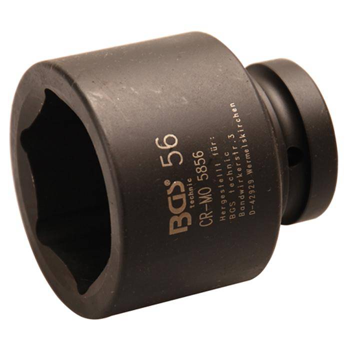 Kraft-Einsatz - 1" Antrieb - 56 mm - CR-MO-Stahl - phosphatiert - mit Rille und Bohrung für Haltekugel