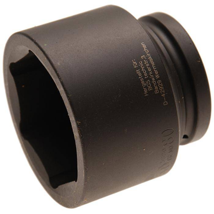 Kraft-Einsatz - 1" Antrieb - 80 mm - CR-MO-Stahl - phosphatiert - mit Rille und Bohrung für Haltekugel