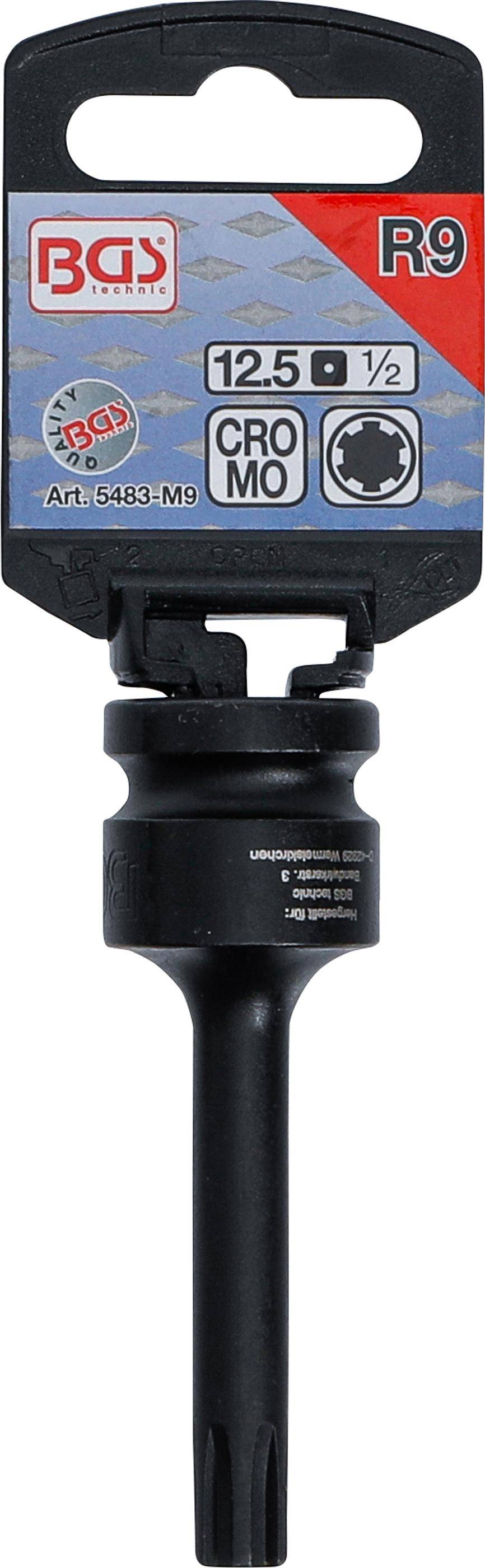 BGS Kraft-Bit-Einsatz | Länge 75 mm | Antrieb Innenvierkant 12,5 mm