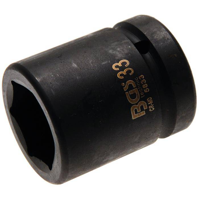 Kraft-Einsatz - 1" Antrieb - 33 mm - CR-MO-Stahl - phosphatiert - mit Rille und Bohrung für Haltekugel
