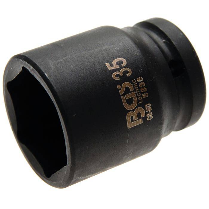 Schwarzer BGS 3/5 Steckdosenwerkzeugadapter auf weißem Hintergrund.