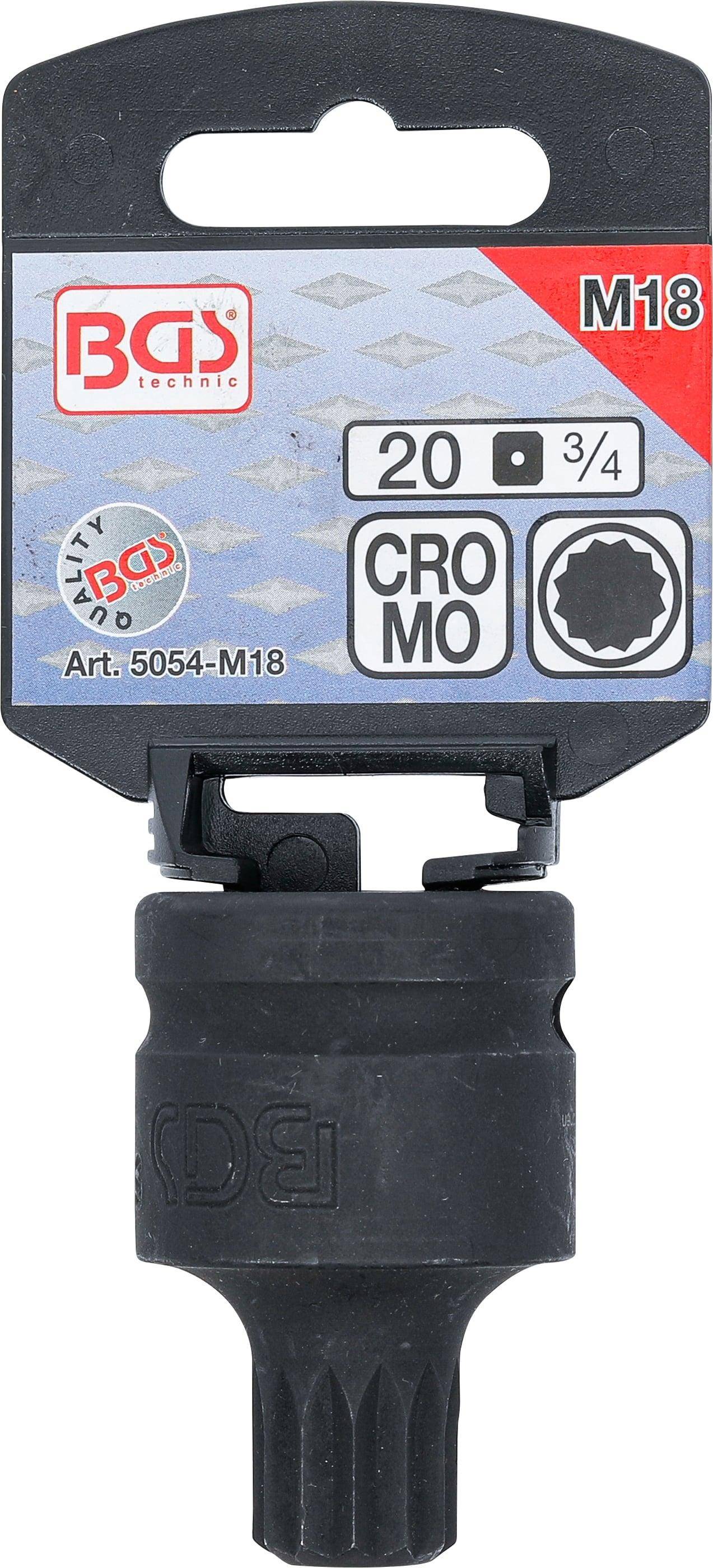 BGS technic Kraft-Bit-Einsatz | Lnge 55 mm | Antrieb Innenvierkant 20