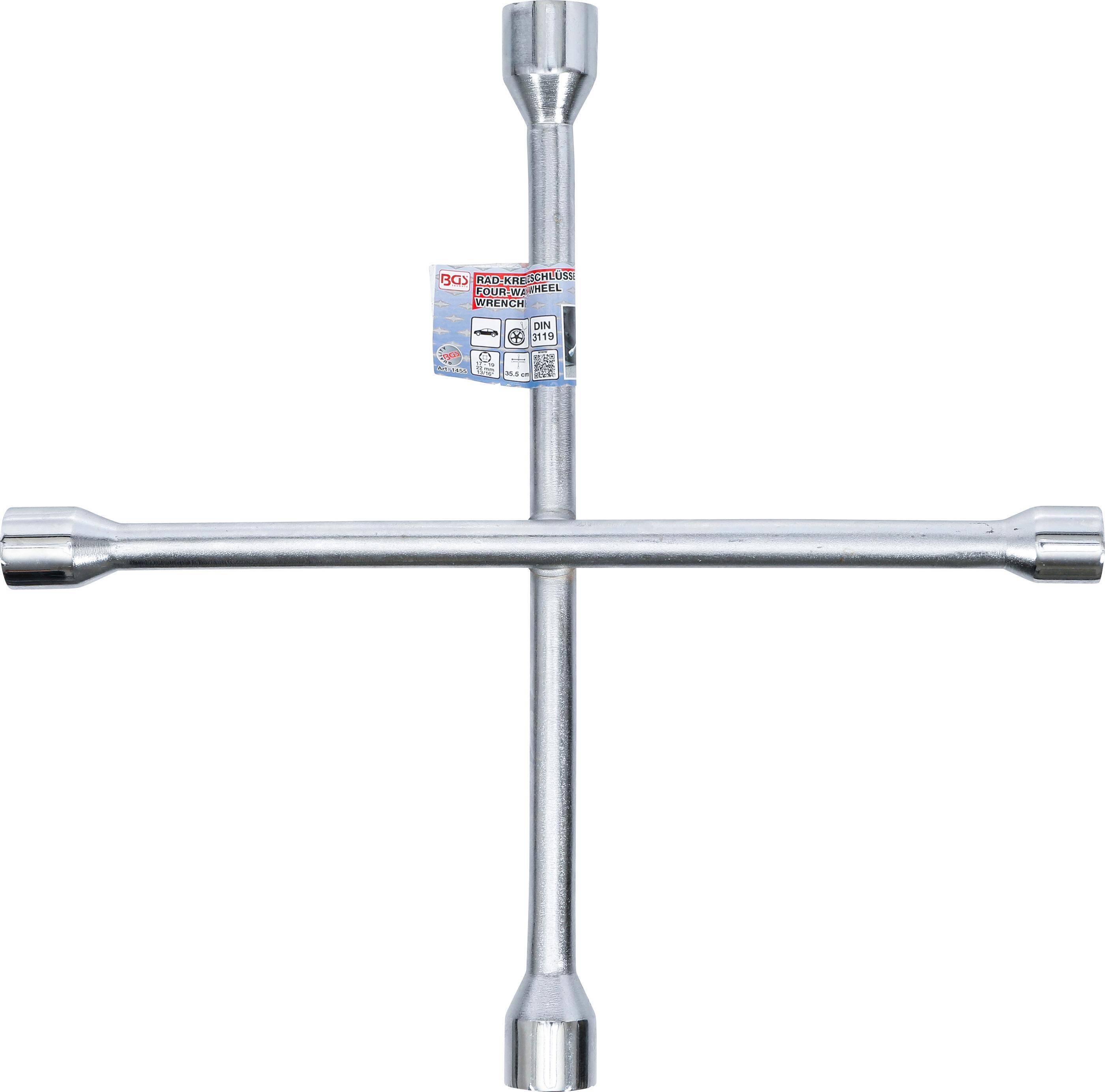 BGS technic Rad-Kreuzschlüssel | für Pkw | SW 17 x 19 x 22 mm x 13/16"
