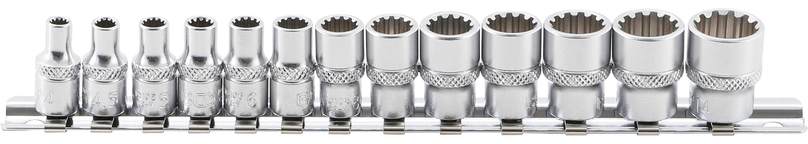 BGS Steckschlüssel-Einsatz-Satz Gear Lock | Antrieb Innenvierkant 6,3