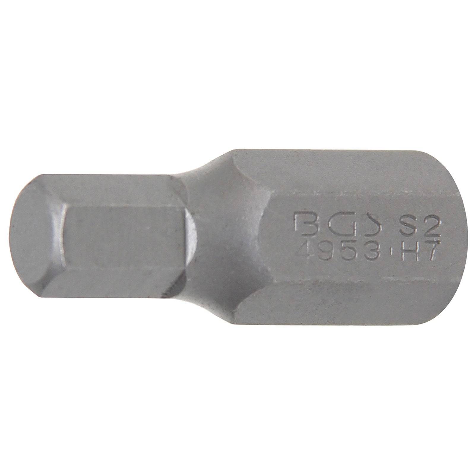 Ein Sechskantbit mit der Gravur 'BGS S2 1953 H7', verwendet zum Eindrehen von Schrauben mit Innensechskant.