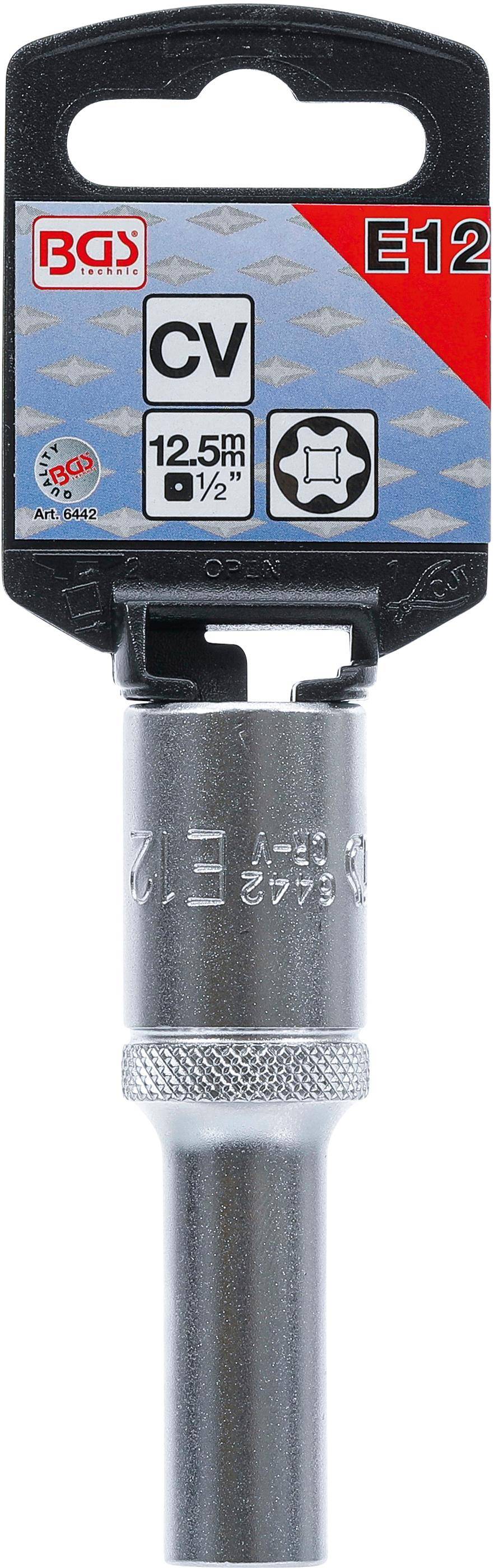 Steckschlüssel-Einsatz - tief - für E-Profil - 1/2" - E12