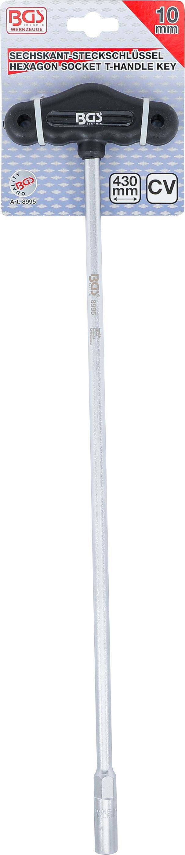 BGS Steckschlssel mit T-Griff, Sechskant | Lnge 430 mm | SW 10 mm
