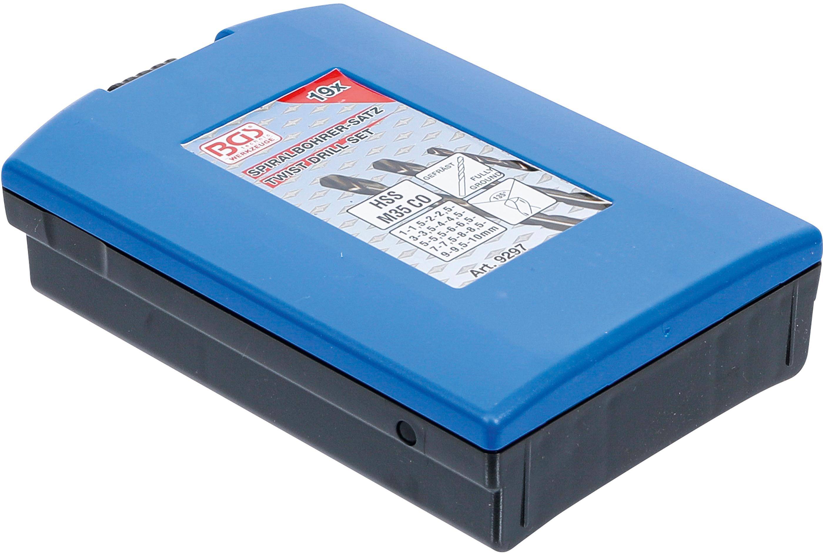 BGS technic Spiralbohrer-Satz | HSS-G M35 Cobaltstahl | 1 - 10 mm |
