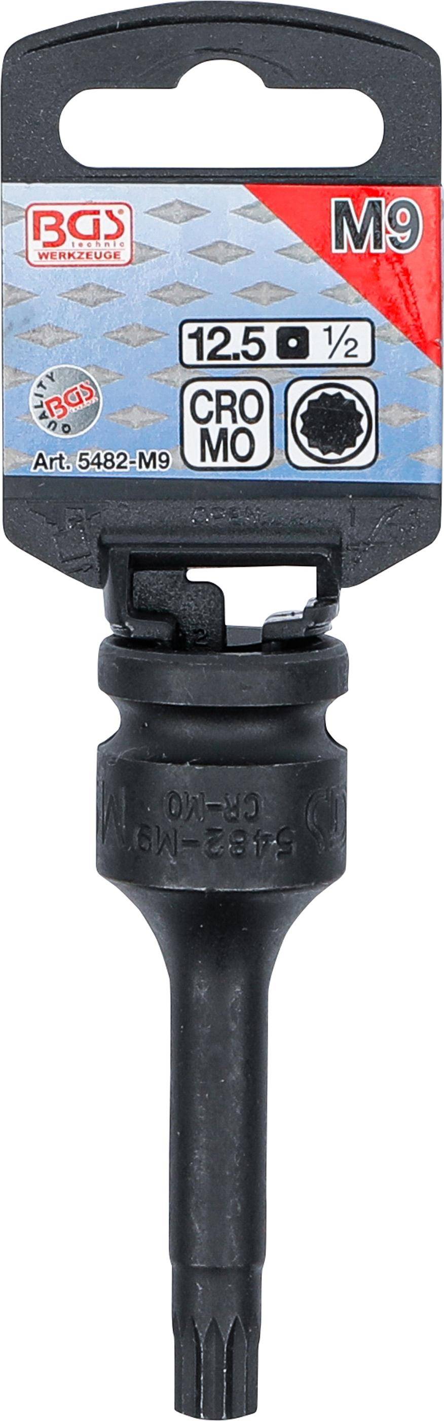 BGS Kraft-Bit-Einsatz | Länge 75 mm | Antrieb Innenvierkant 12,5 mm