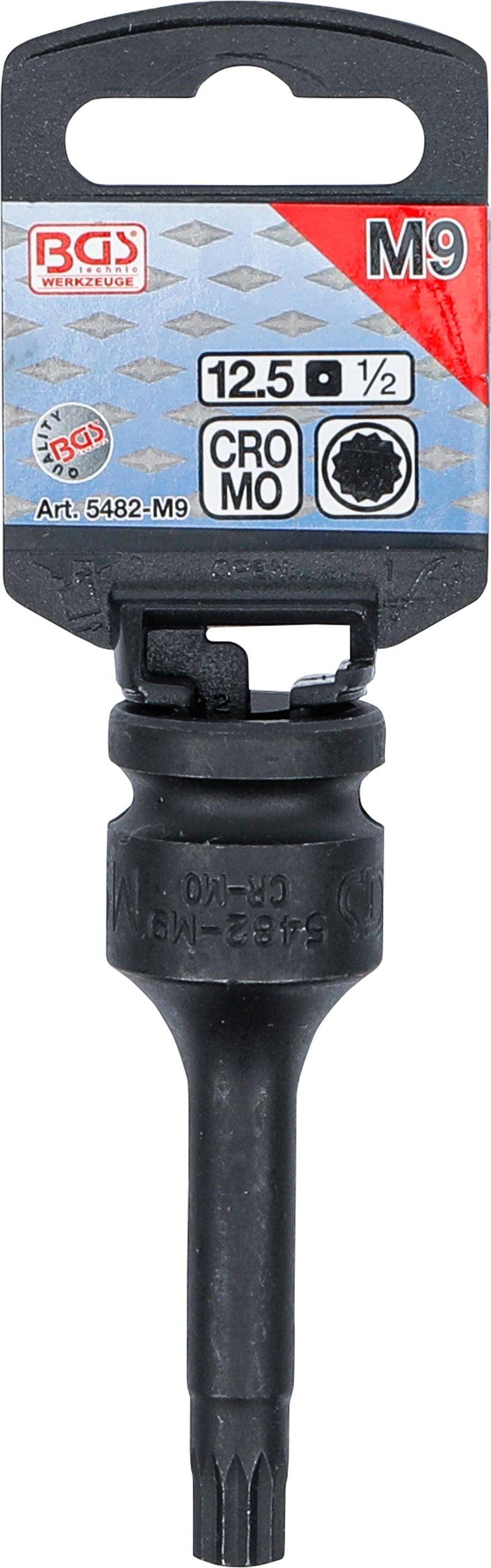 BGS technic Kraft-Bit-Einsatz | Lnge 75 mm | Antrieb Innenvierkant