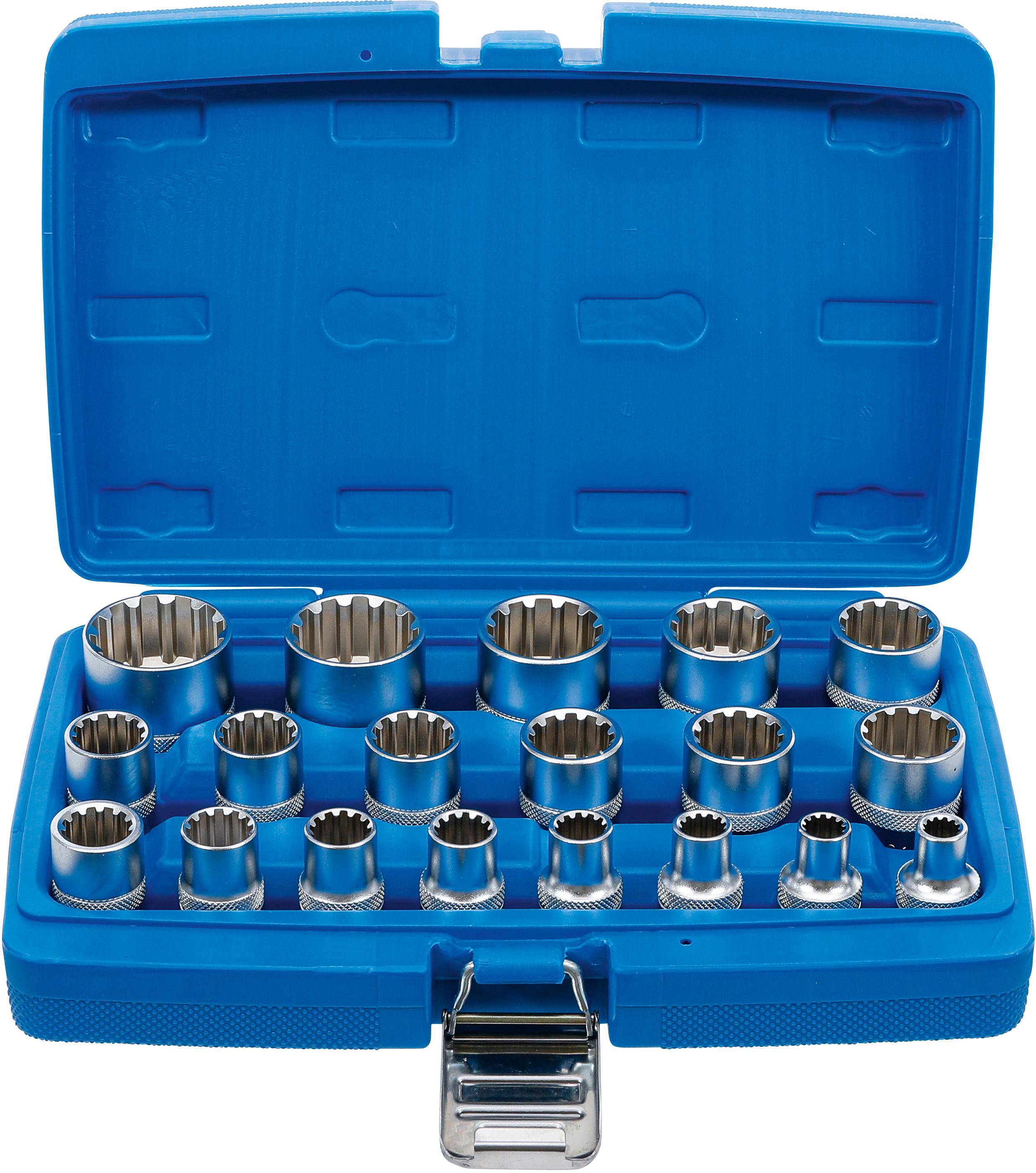 BGS Steckschlssel-Einsatz-Satz Gear Lock | Antrieb Innenvierkant 12,5