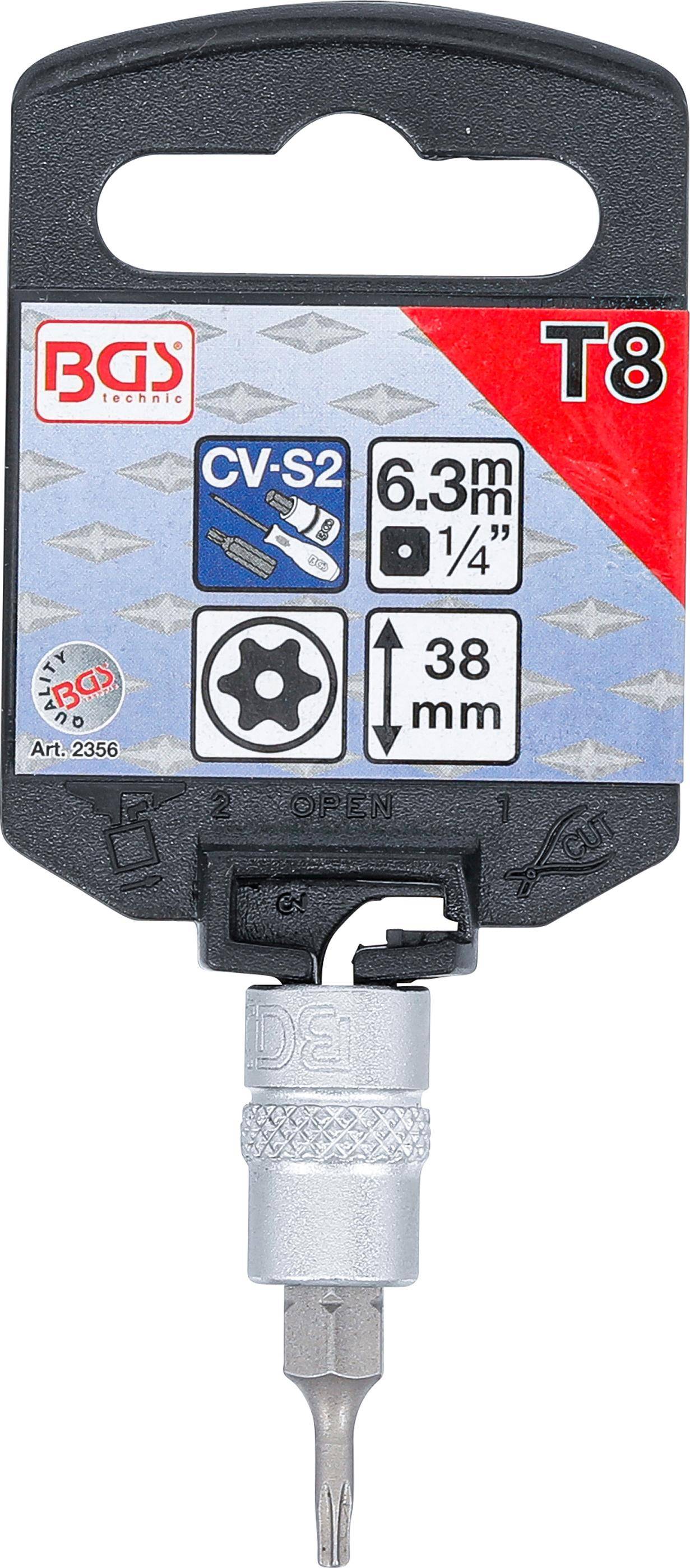 BGS Bit-Einsatz | Antrieb Innenvierkant 6,3 mm (1/4") | T-Profil (für