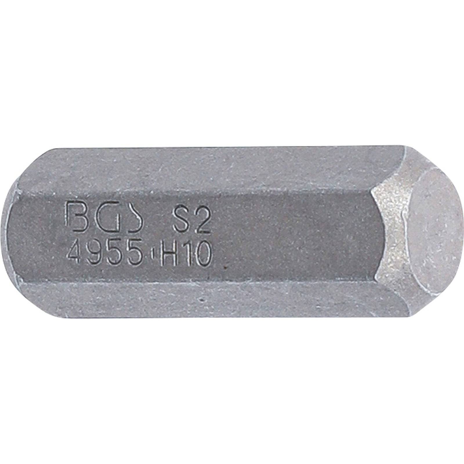 Ein Sechskantbit mit eingraviertem Text, auf dem 'BGS S2 4955-H10' steht.