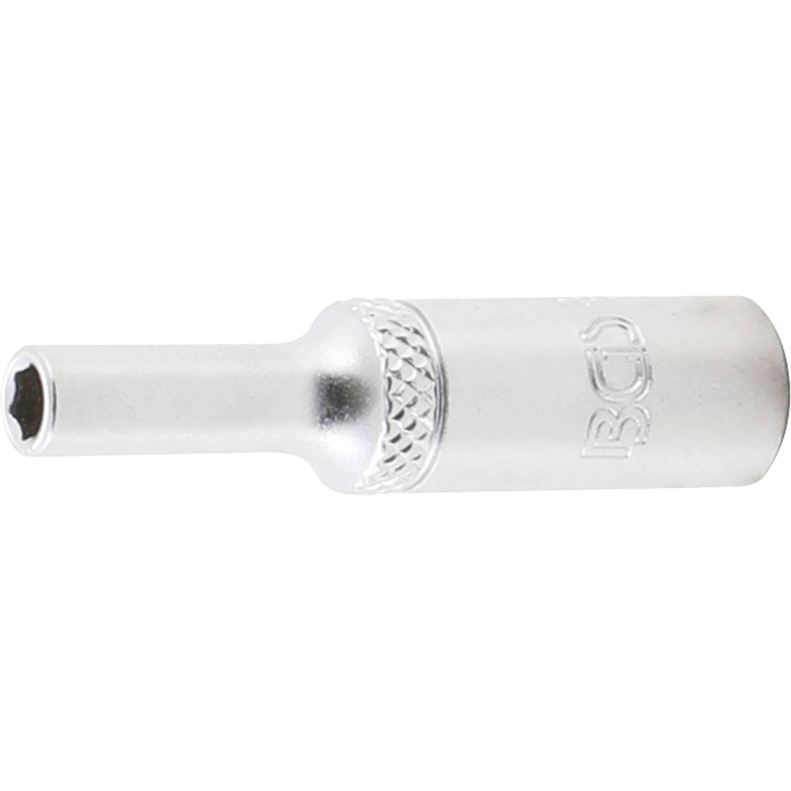 Ein Sechskant-Schraubenschlüsseleinsatz, der für Radmuttern von Autos konzipiert ist, mit einer glänzenden Metalloberfläche und strukturiertem Griff für verbesserte Handhabung.