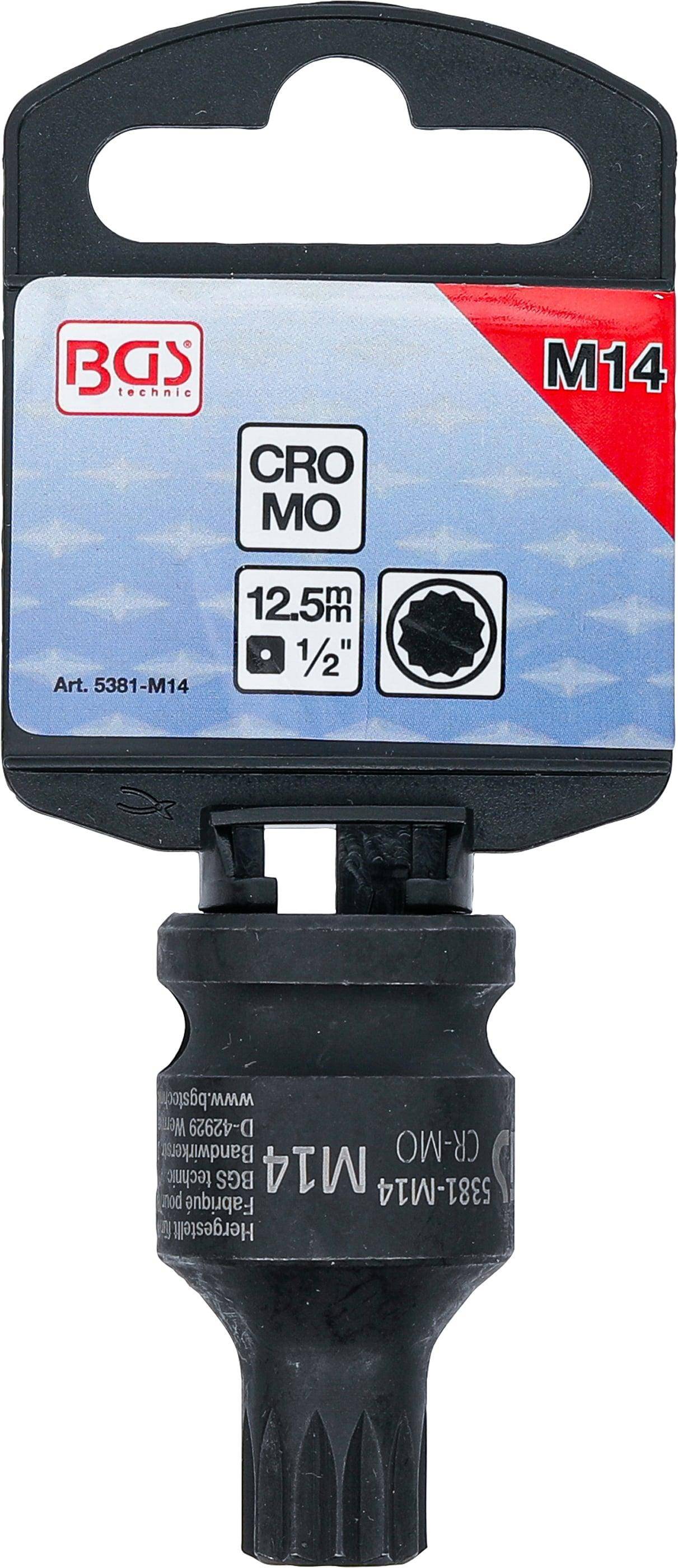 BGS Kraft-Bit-Einsatz | Länge 43 mm | Antrieb Innenvierkant 12,5 mm