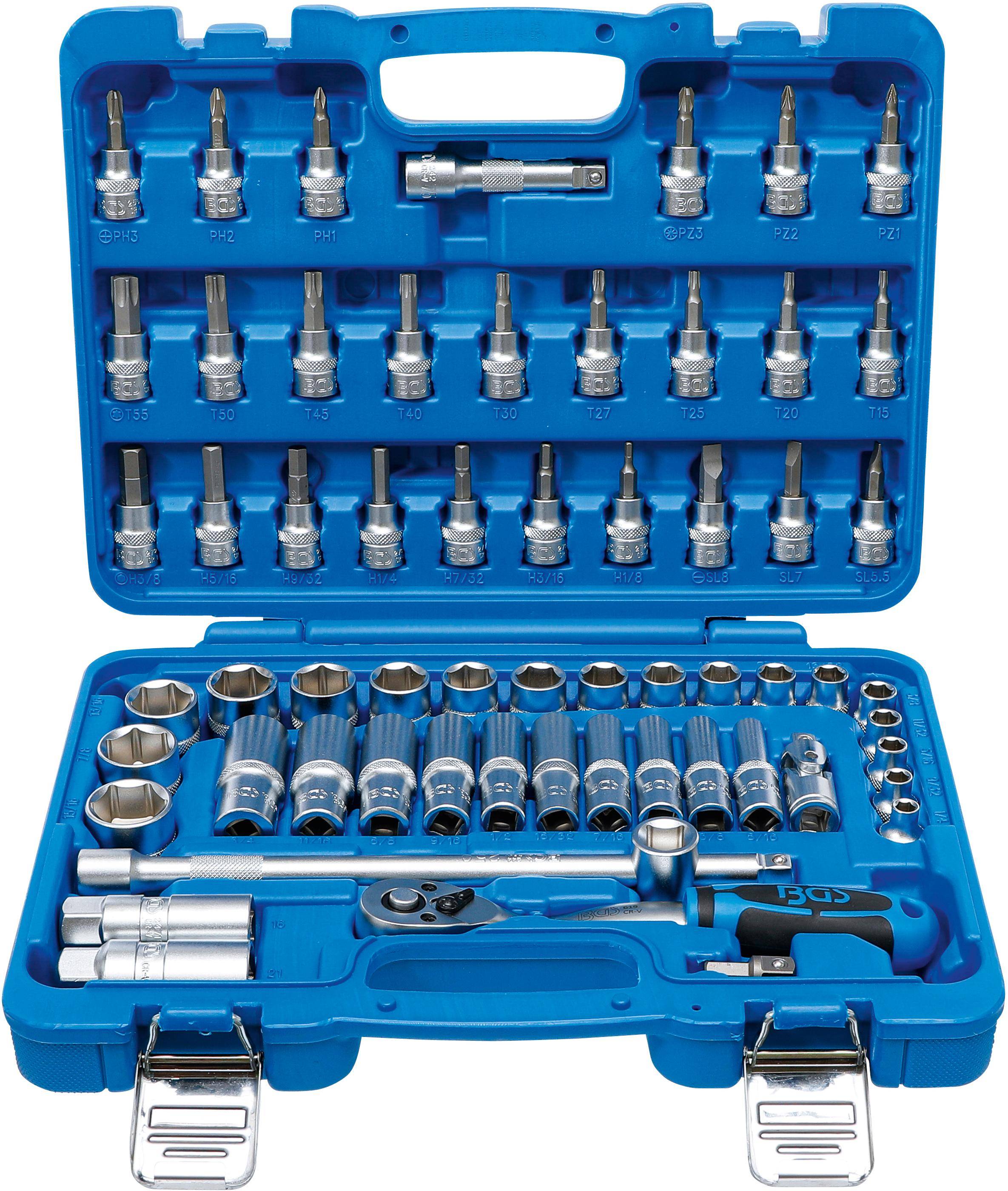 BGS Steckschlssel-Satz | Antrieb 10 mm (3/8") | Zollgren | 61-tlg.