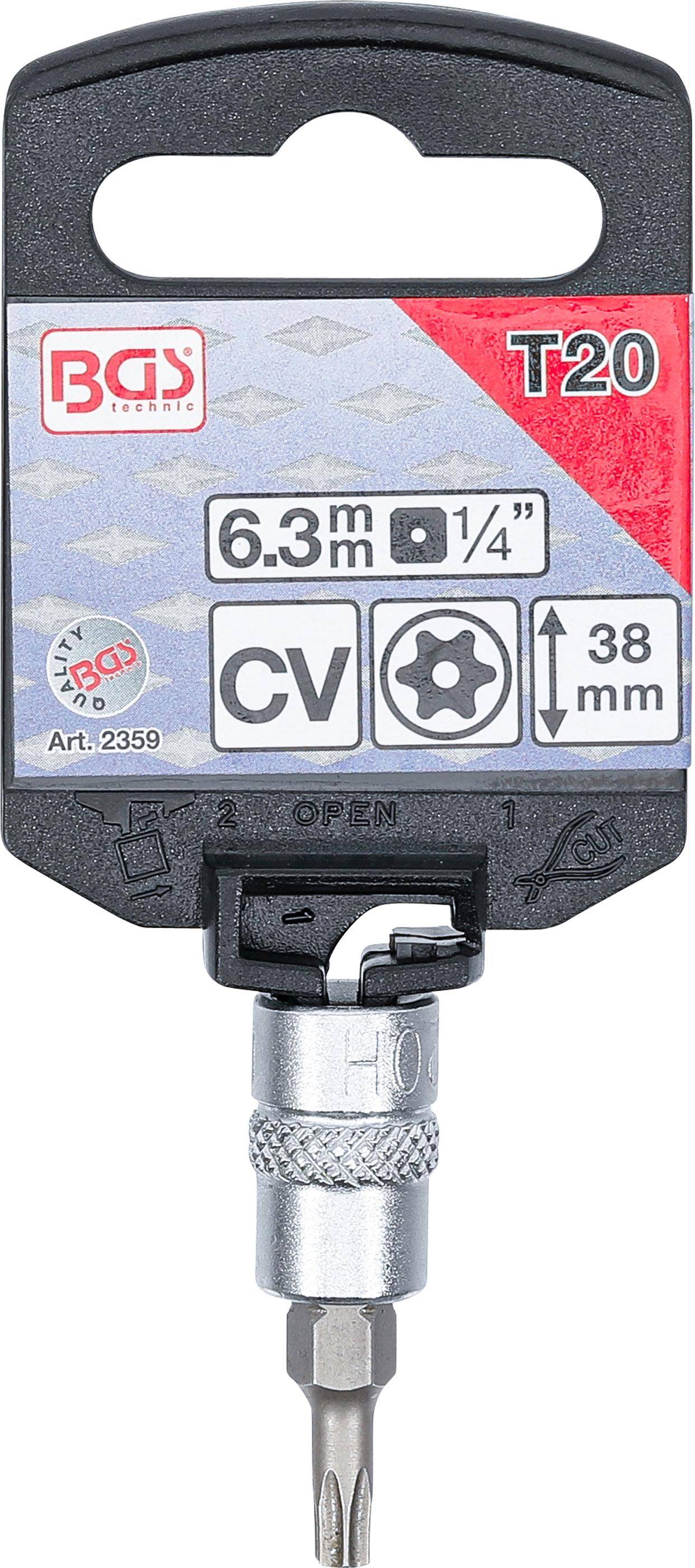 BGS Bit-Einsatz | Antrieb Innenvierkant 6,3 mm (1/4") | T-Profil (für