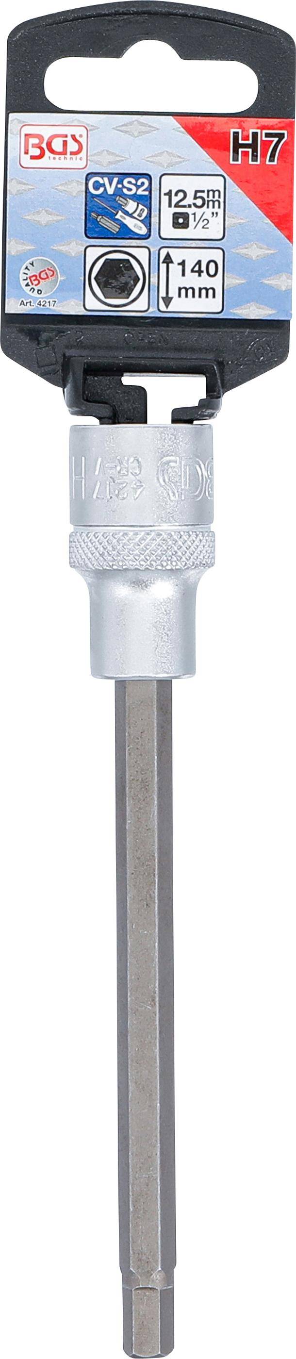 BGS technic Bit-Einsatz | Lnge 140 mm | Antrieb Innenvierkant 12,5 mm