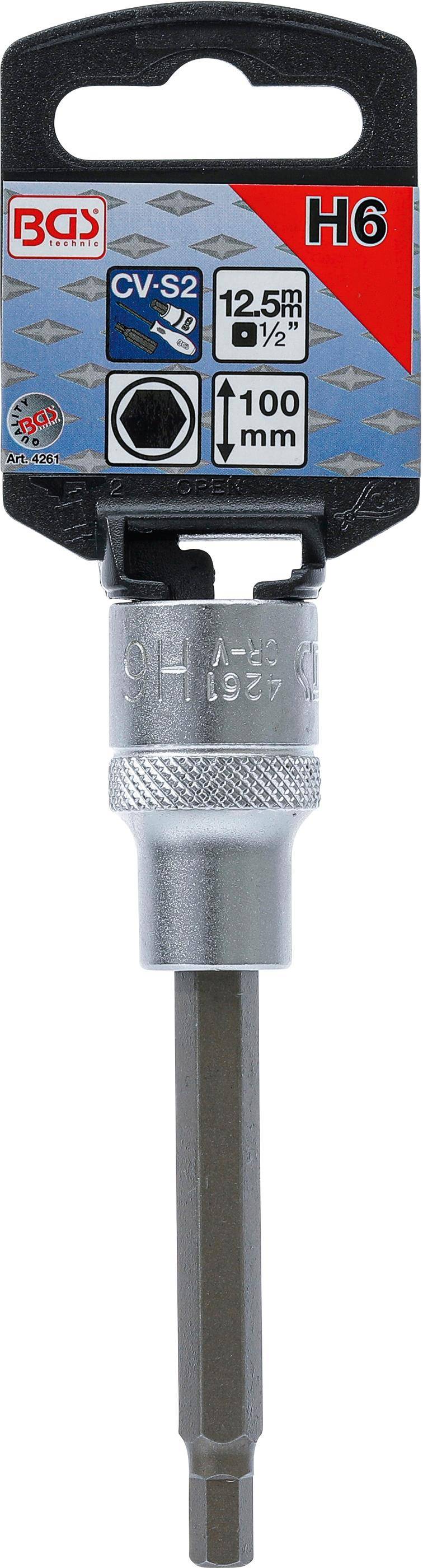 BGS technic Bit-Einsatz | Lnge 100 mm | Antrieb Innenvierkant 12,5 mm